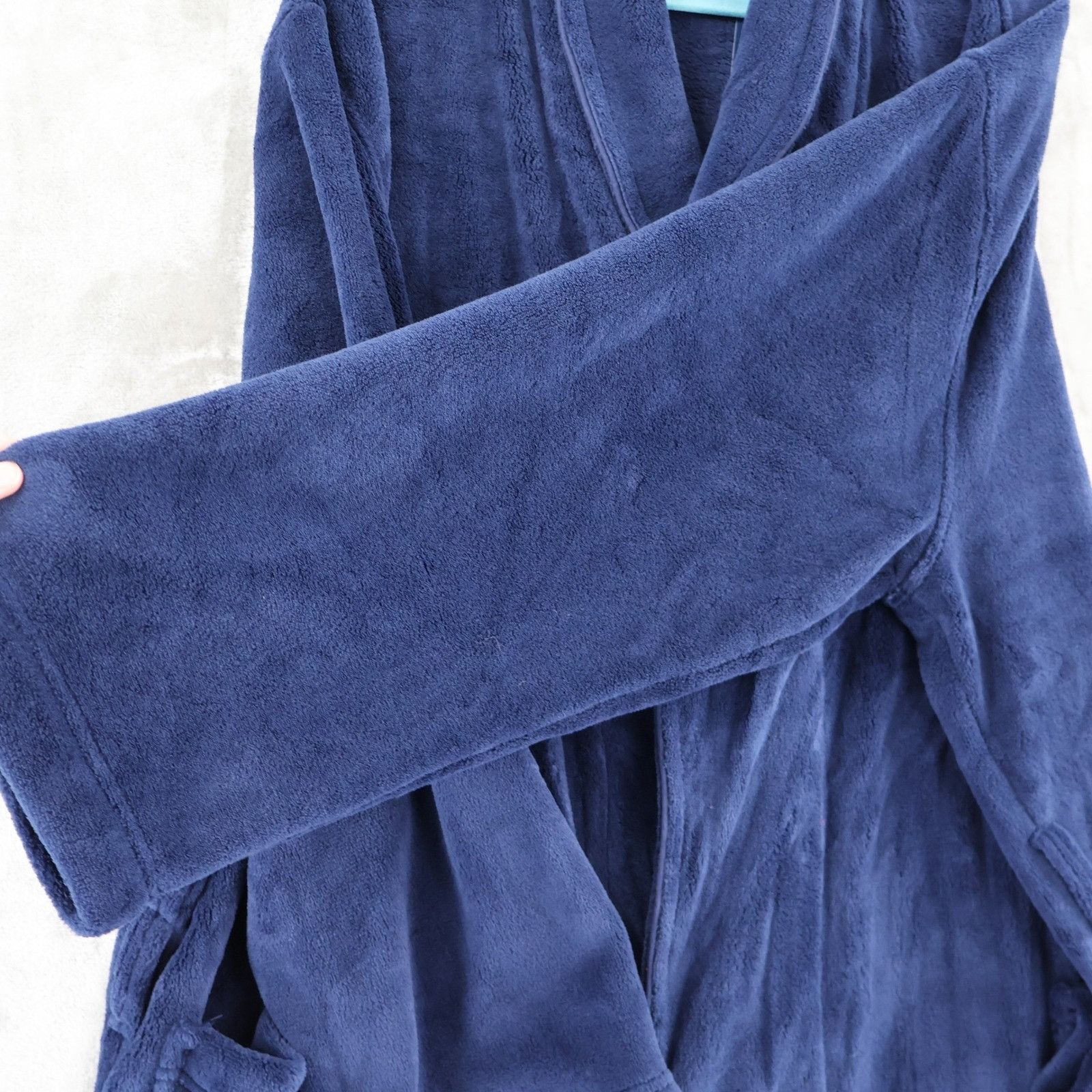 Polo Ralph Lauren Polo Ralph Lauren Robe Unisex L/XL Blue Plush Fleece Cozy Size 46 - 12 Thumbnail