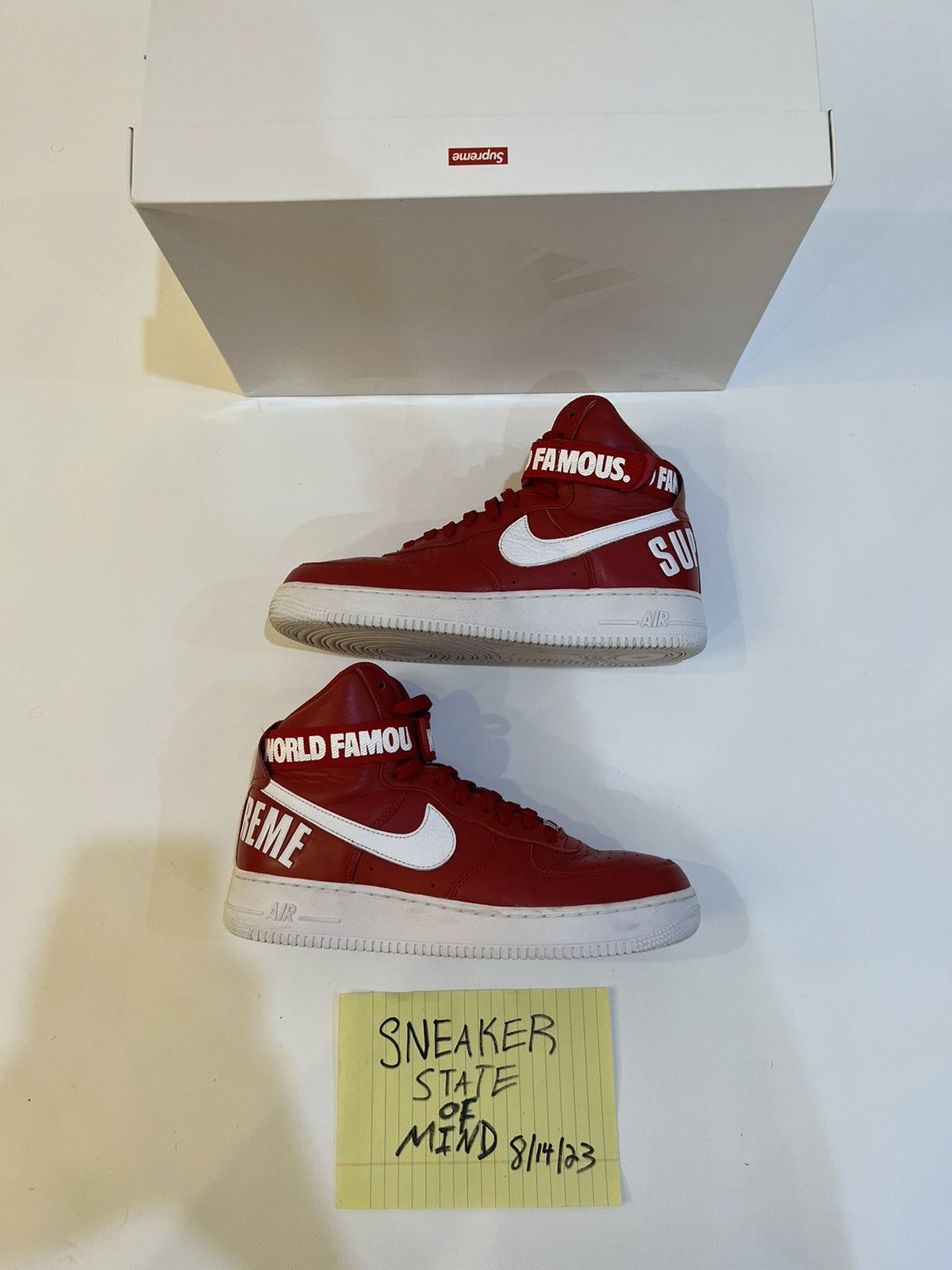 Nike × Supreme RARE SUPREME AIR FORCE HIGH TOP FALL WINTER 2014 RED SIZE 10 Size US 10 / EU 43 - 3 Thumbnail