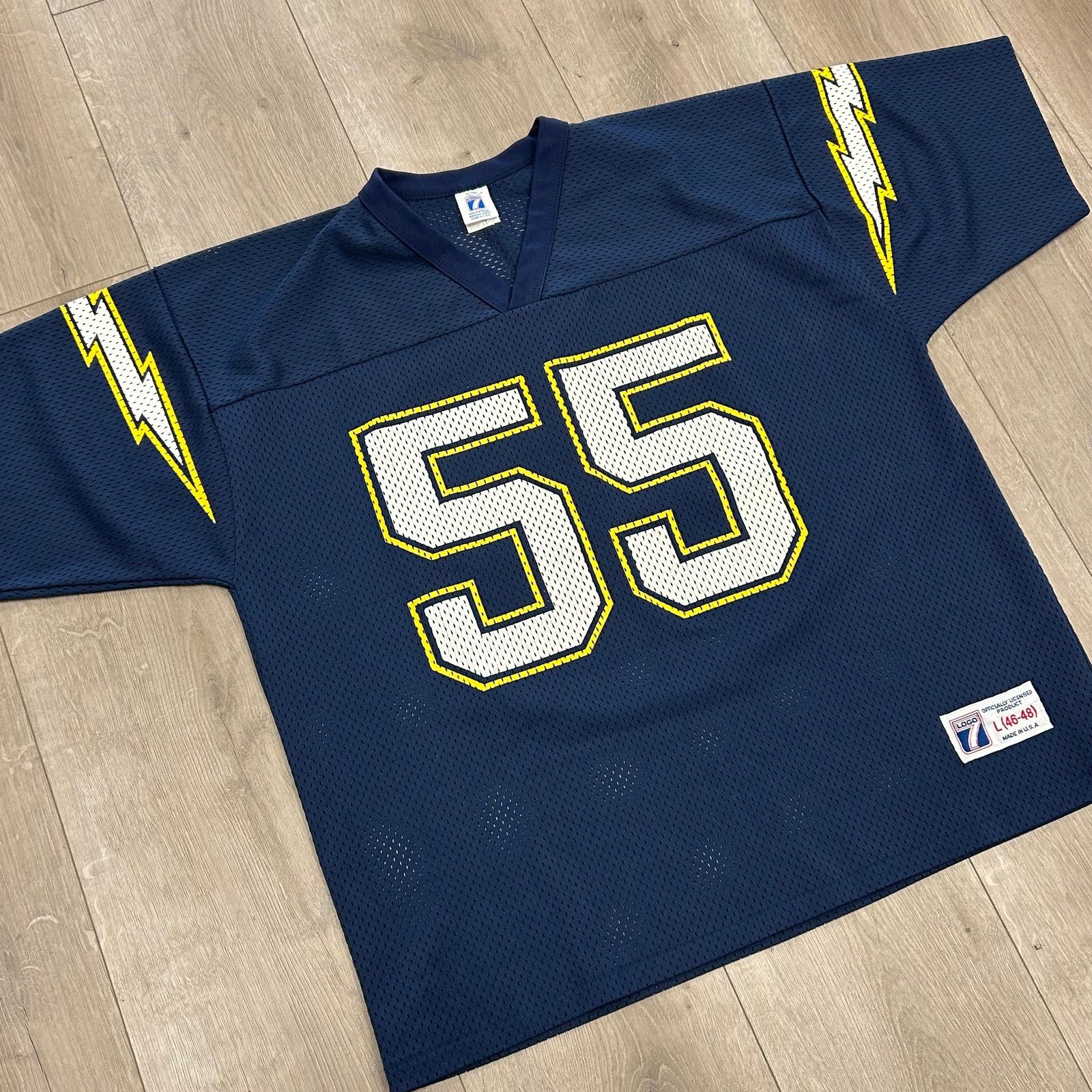 Logo 7 × Vintage vintage 1990s Logo 7 San Diego Chargers Seau #55 jersey Size US L / EU 52-54 / 3 - 2 Thumbnail