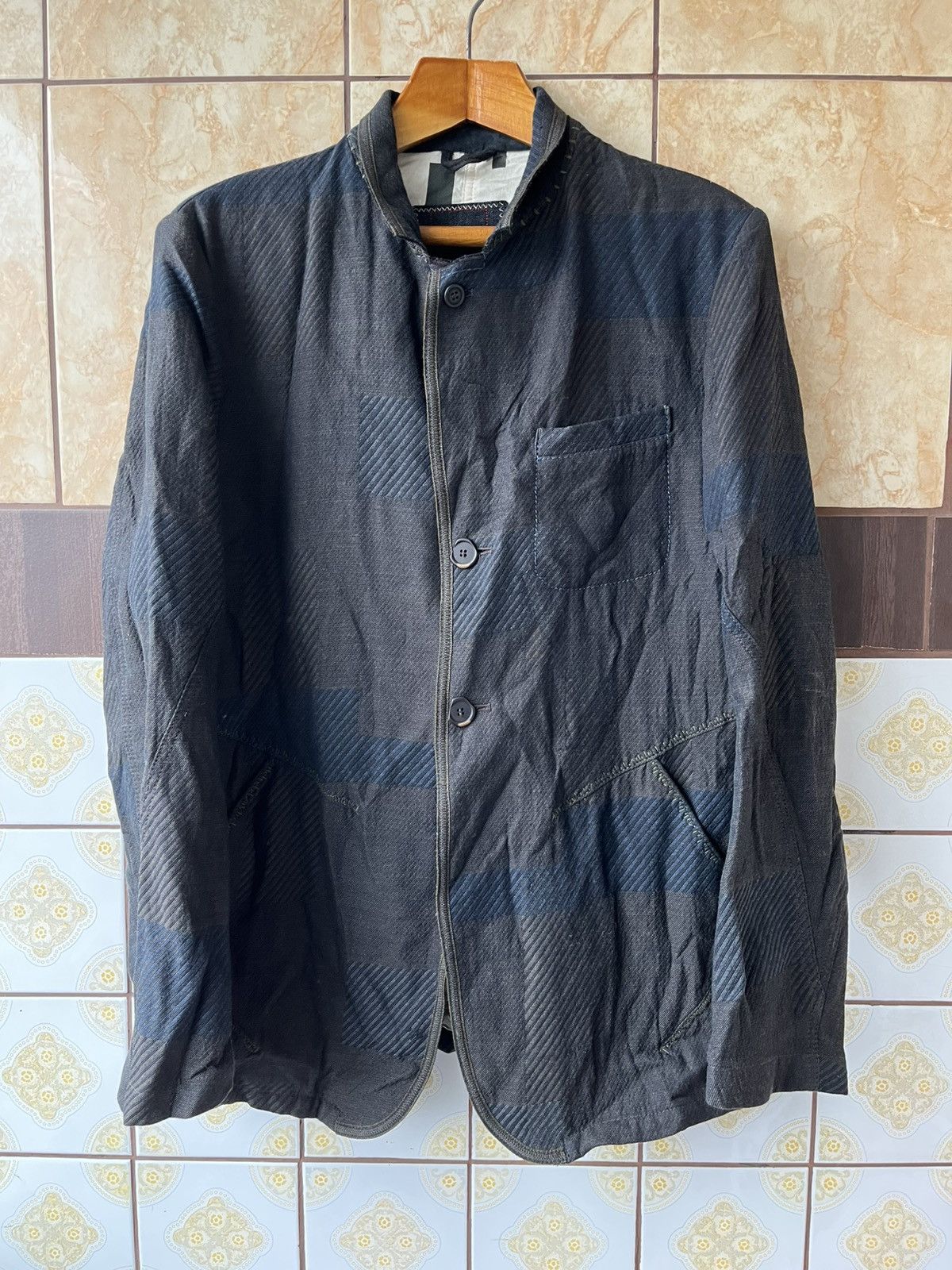 Marithe + Francois Girbaud Vtg Marithé François Girbaud Archive Patchwork Blazer Men’s Size 46R - 1 Thumbnail
