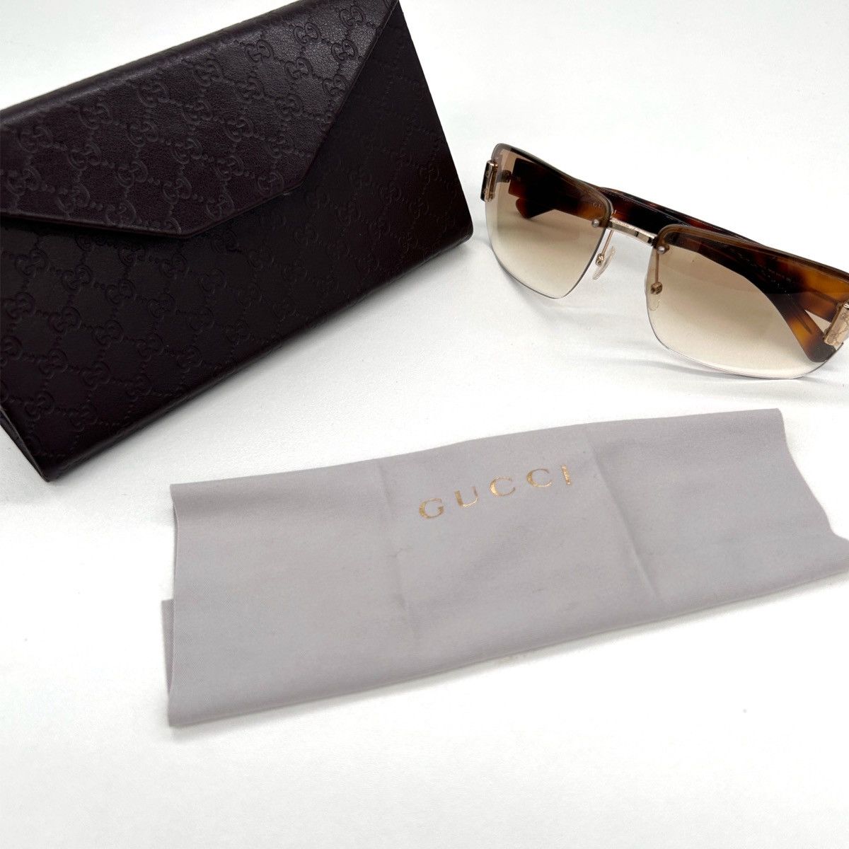 Gucci Vintage Brown Gucci Sunglasses Size ONE SIZE - 10 Thumbnail