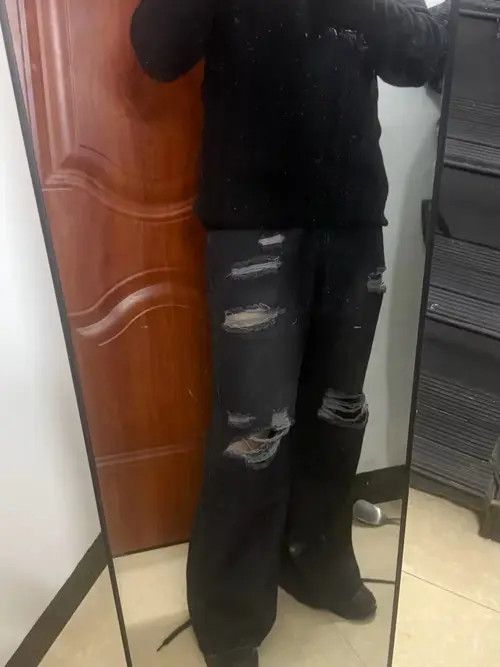 Japanese Brand Y2K Ripped Baggy Jeans Size US 36 / EU 52 - 4 Thumbnail