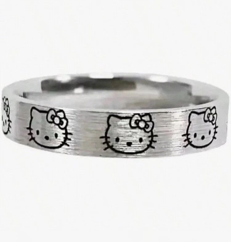 Other Adorable Hello Kitty Adjustable Silver Fashion Ring Size ONE SIZE - 1 Thumbnail