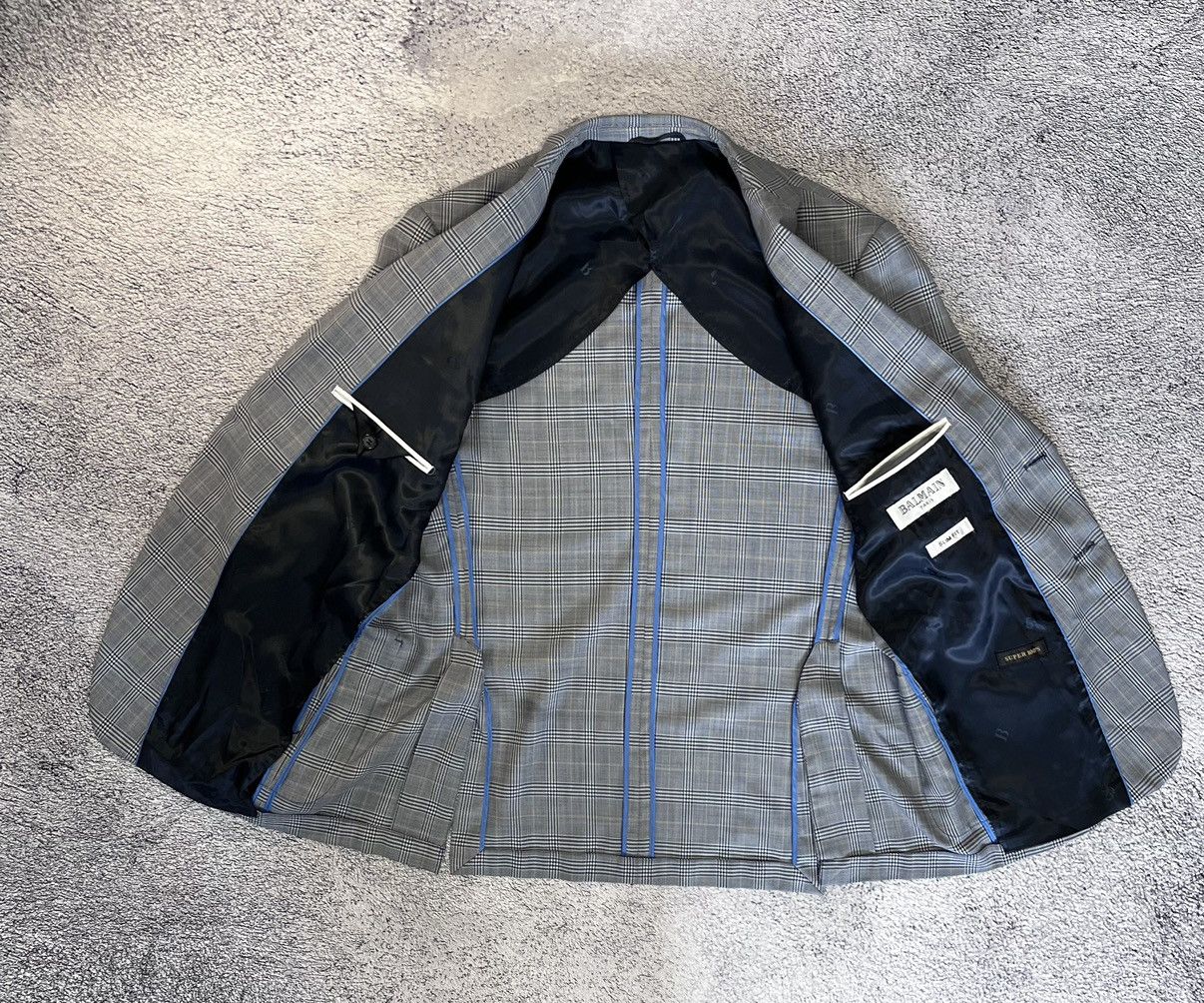 Balmain Balmain Paris Men’s Blazer Jacket Striped Wool Gray Slim Fit Size 52R - 9 Thumbnail