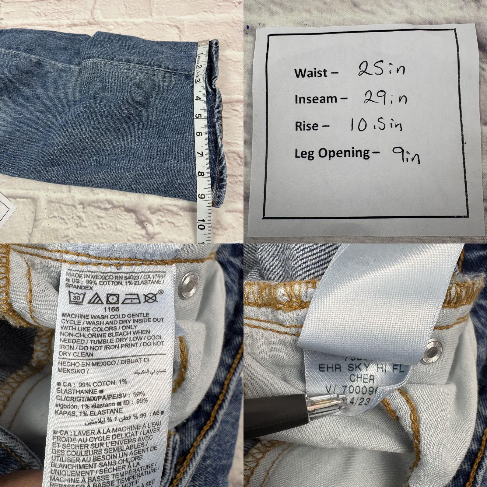 Old Navy VINTAGE Old Navy Sky Hi Wide Leg Jeans Womens 0 Blue High Rise Distressed 25x29 Size 25" / US 0 / IT 36 - 9 Thumbnail