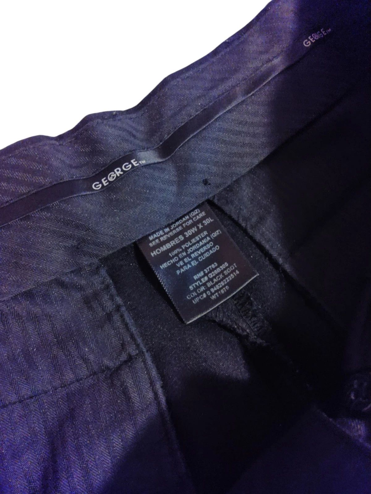 George George Men's Dress Pants 30x30 Black Classic Formal Size US 30 / EU 46 - 4 Thumbnail