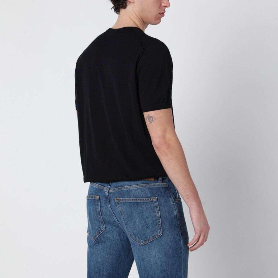 Drumohr o1d2blof0226 Cotton T-Shirt in Black Size US L / EU 52-54 / 3 - 3 Thumbnail