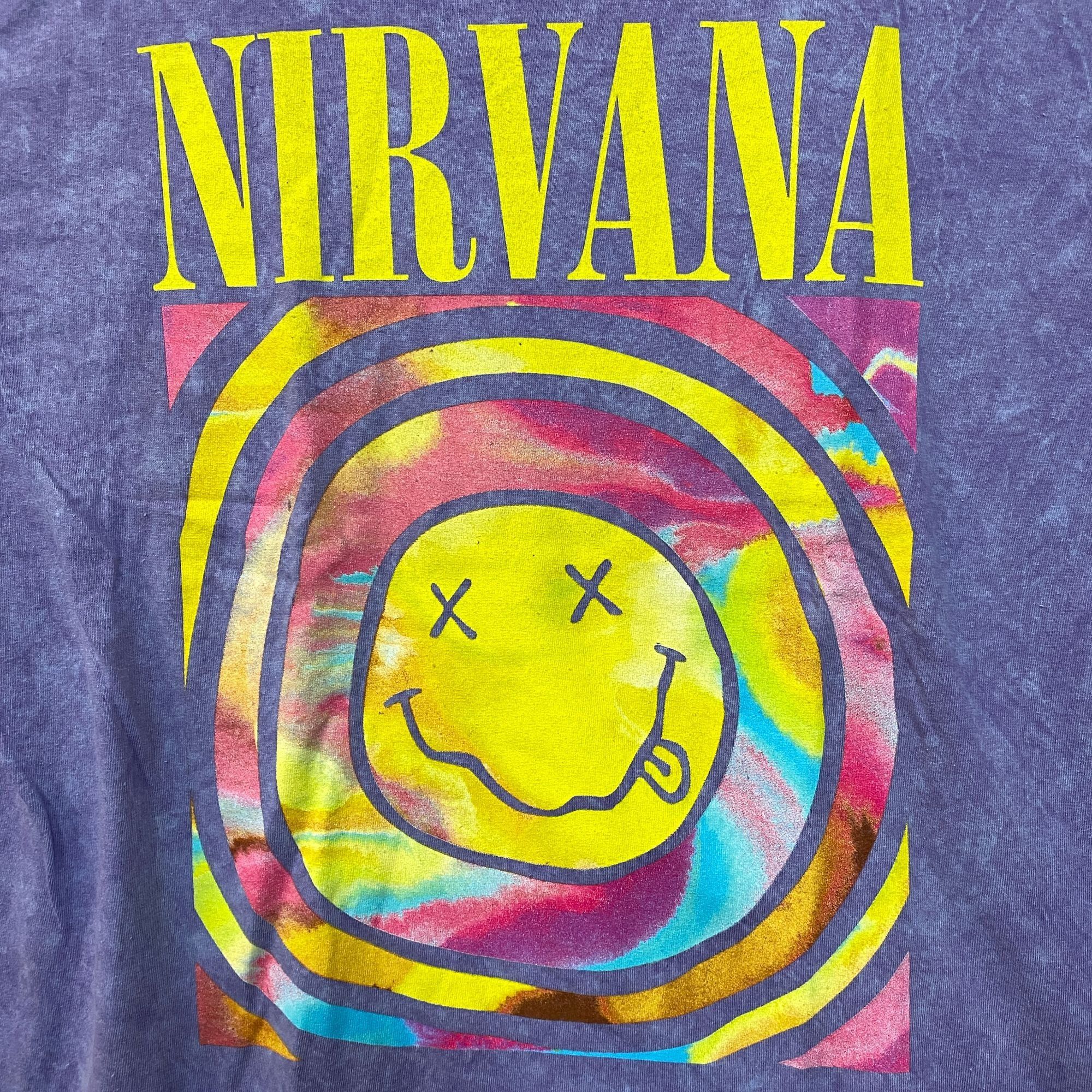 Nirvana Nirvana Watercolor Smiley Face Acid Wash tshirt size large Size US L / EU 52-54 / 3 - 2 Thumbnail
