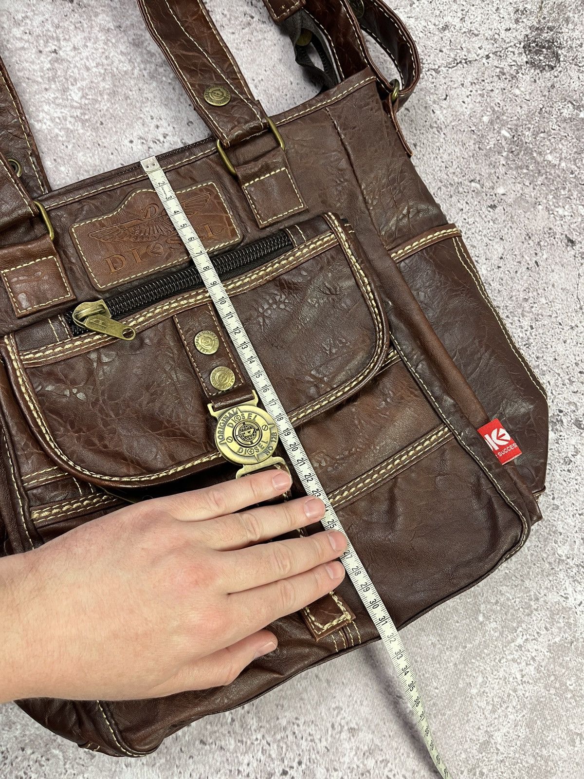 Diesel Diesel Faux Leather Shoulder Bag Multi Pocket Vintage Y2K Size ONE SIZE - 18 Thumbnail