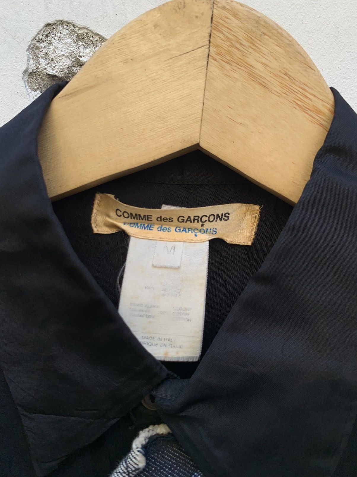 Comme des Garcons Comme des garcons black shirt with frayed wavy denim trim Size M / US 6-8 / IT 42-44 - 6 Thumbnail