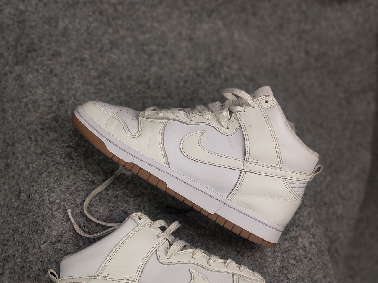Nike Nike Dunk High Sail Gum Leather White Sneakers Vintage Style Size US 7.5 / EU 40-41 - 4 Thumbnail