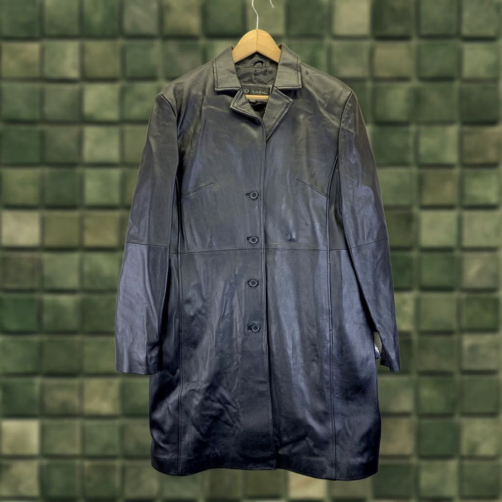 Vintage R & O by Deilly Ohnes Black Genuine Leather Trenchcoat Women’s XL NWT Coat, Trench, Long Sleeve, Button Closure, Casua l, Fall Winter Spring, Women Size XL / US 12-14 / IT 48-50 - 1 Thumbnail