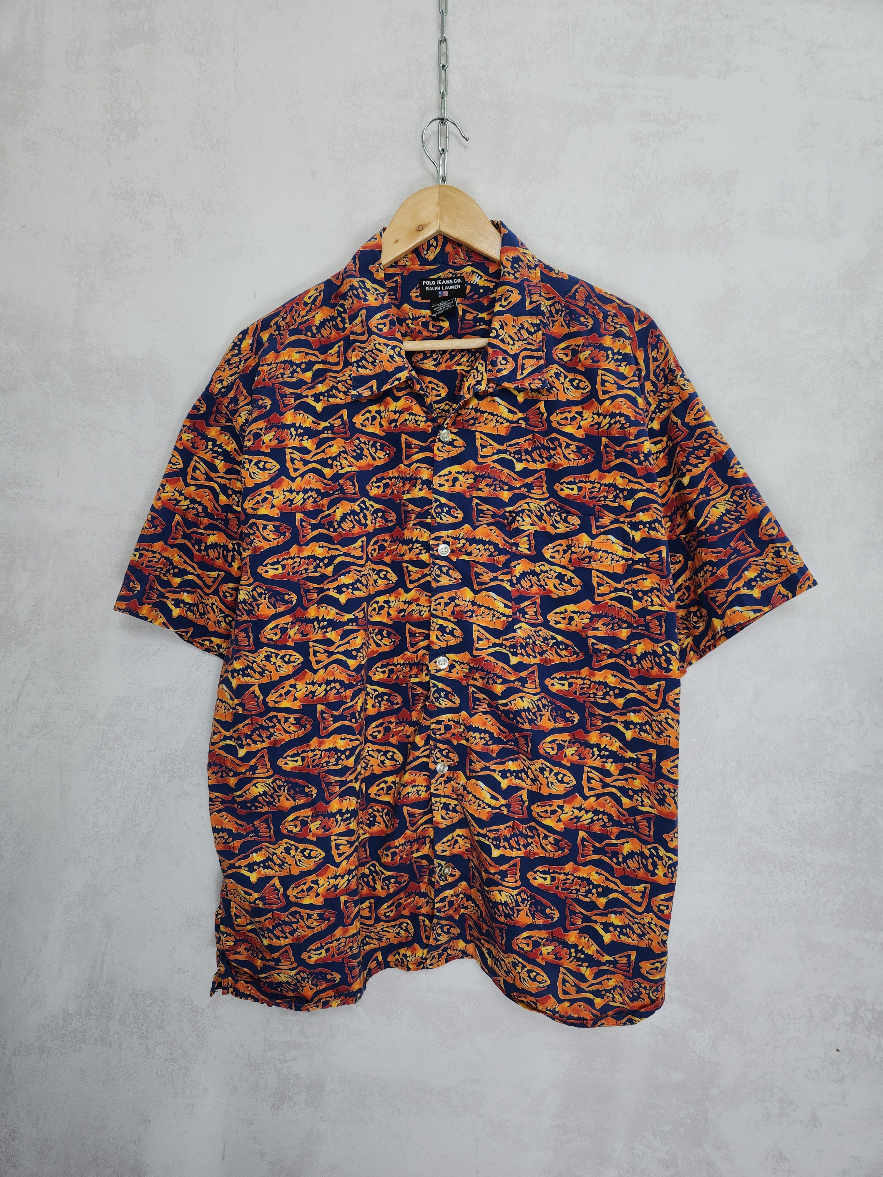 Polo Ralph Lauren Rare vintage polo jeans ralph lauren fish print shirt Size US L / EU 52-54 / 3 - 1 Thumbnail