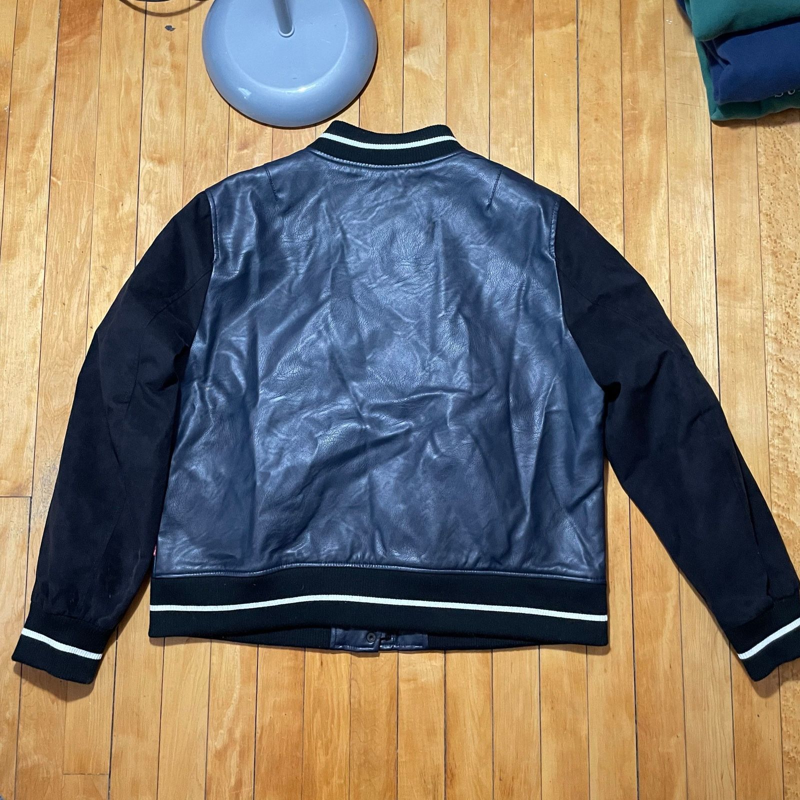Levi's Levi's Mixed Faux Leather Bomber Jacket Black Navy M XL Size US XL / EU 56 / 4 - 2 Thumbnail