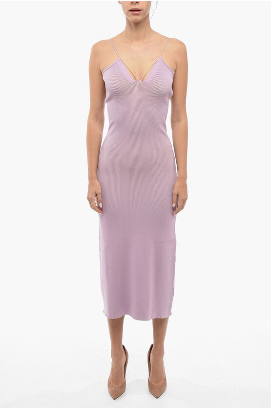image of Aeron V-Neck Bodycon Maronne Dress in Violet, Women's (Size Medium)