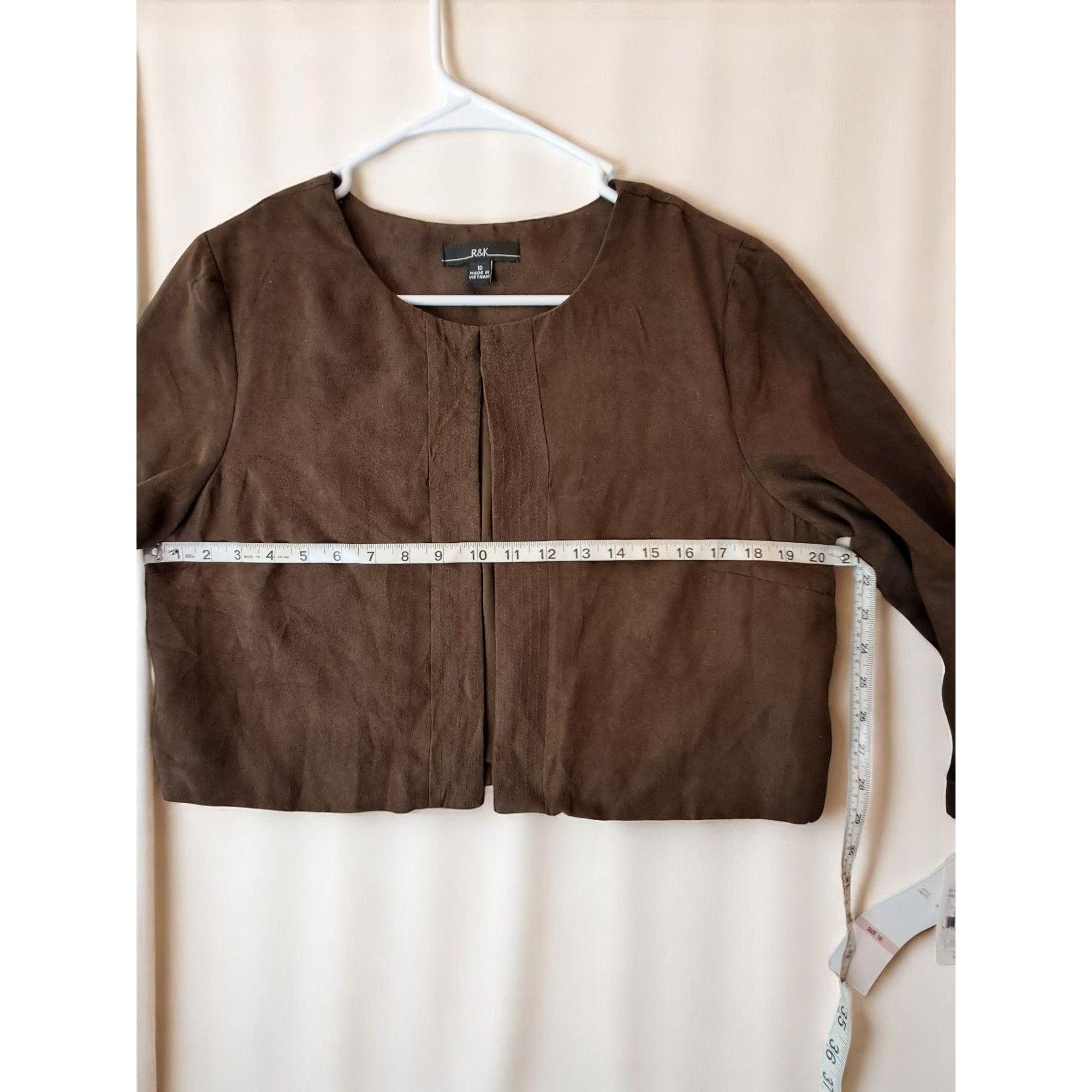 Designer R & K Originals Women's Brown Faux Suede Jacket – Size 10, N Size L / US 10 / IT 46 - 8 Thumbnail