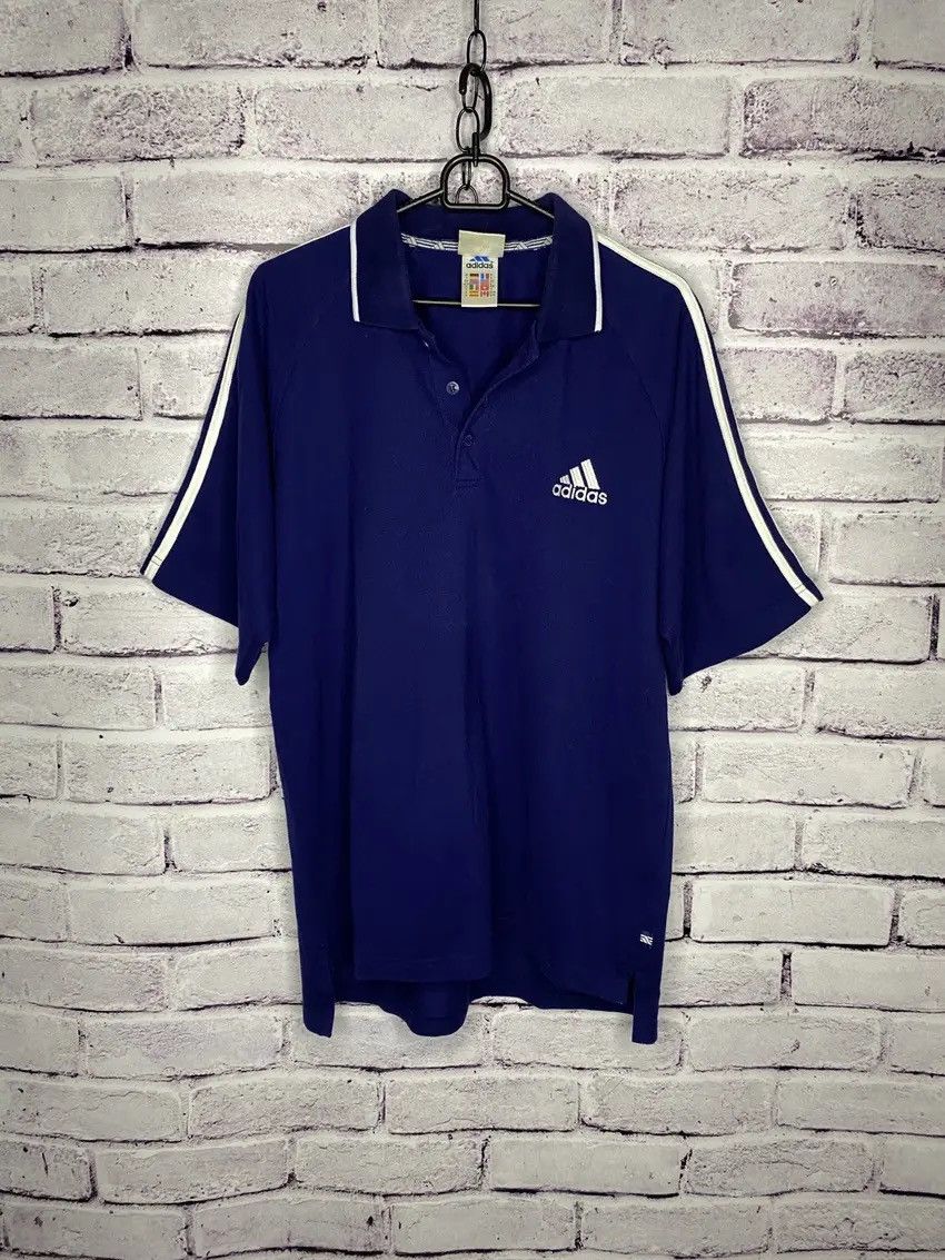 Adidas 🫐MENS vintage polos Adidas blue STREETWEAR y2k 🫐 Size US L / EU 52-54 / 3 - 1 Thumbnail