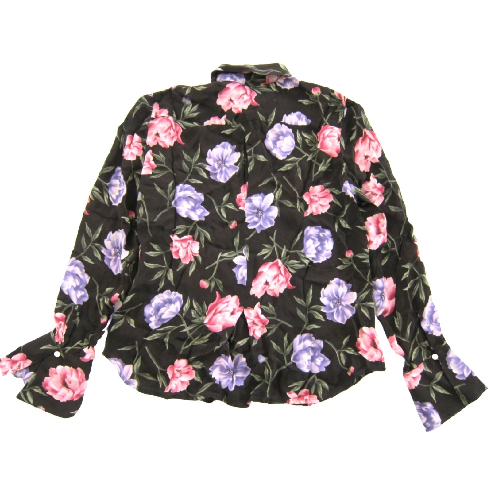 Jones New York VINTAGE Jones New York Signature 100% Silk Brown Pink Purple Floral Long Sleeve Blouse S Size S / US 4 / IT 40 - 2 Thumbnail