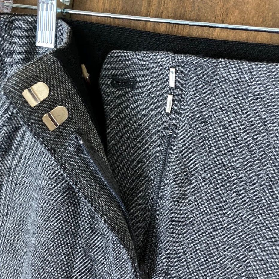 Ann Taylor Ann Taylor Womens Dress Pants Gray Black Herringbone High Rise Slim Straight 14 Size 24" / US 00 / IT 34 - 4 Thumbnail