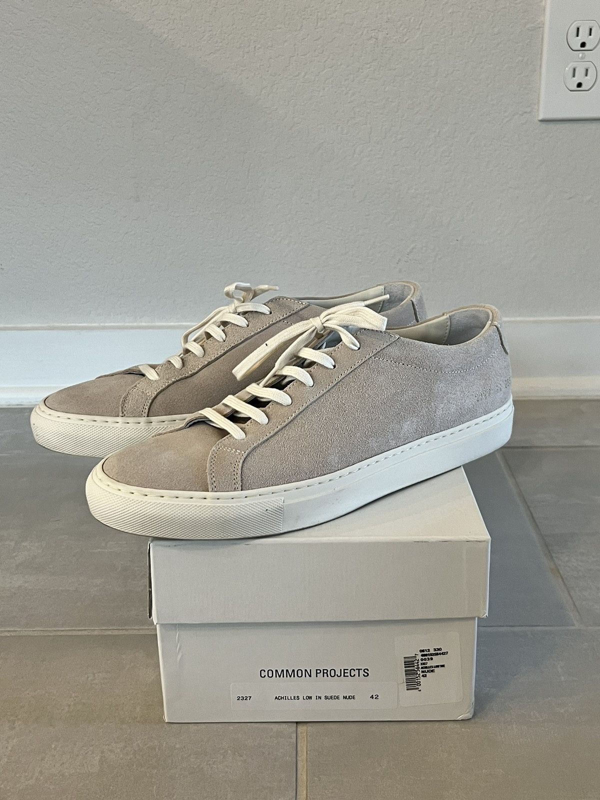 Common Projects Common Projects Achilles Low Suede Nude | Grailed