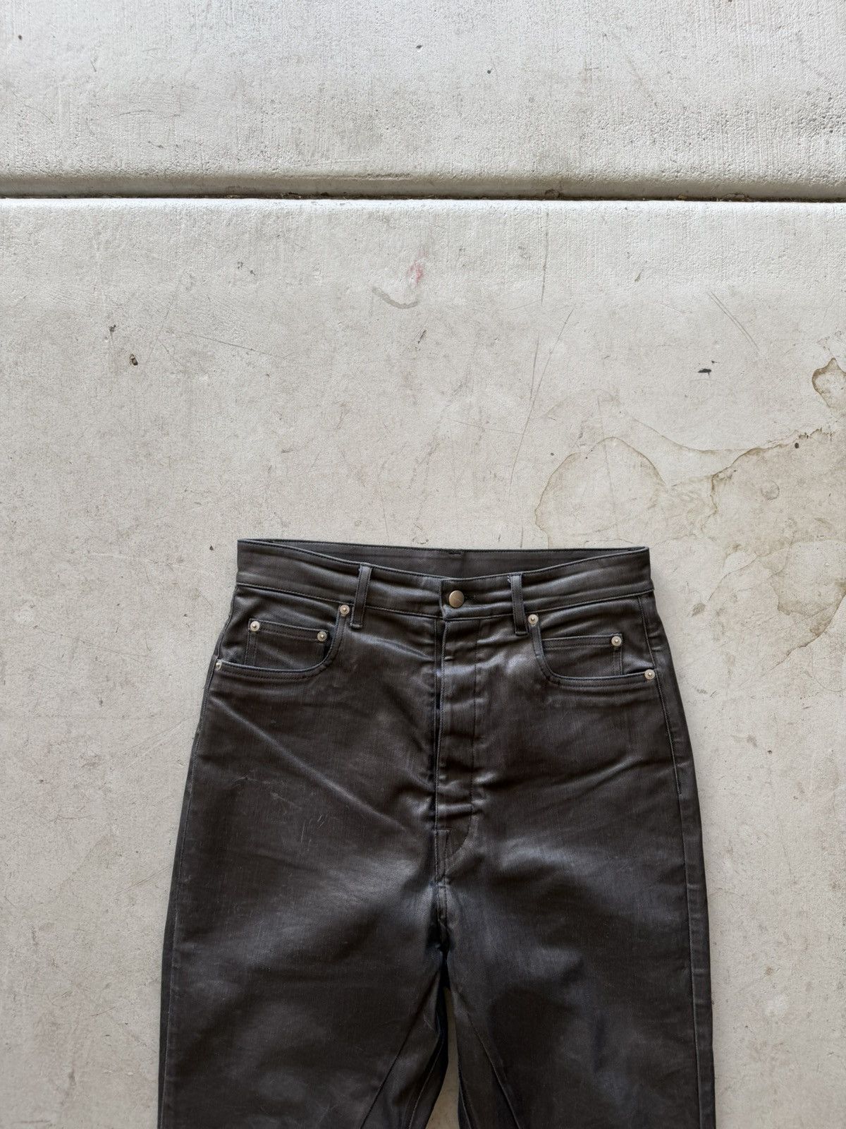 Rick Owens Rick Owens Black Waxed Coated Bolan Size US 30 / EU 46 - 3 Thumbnail