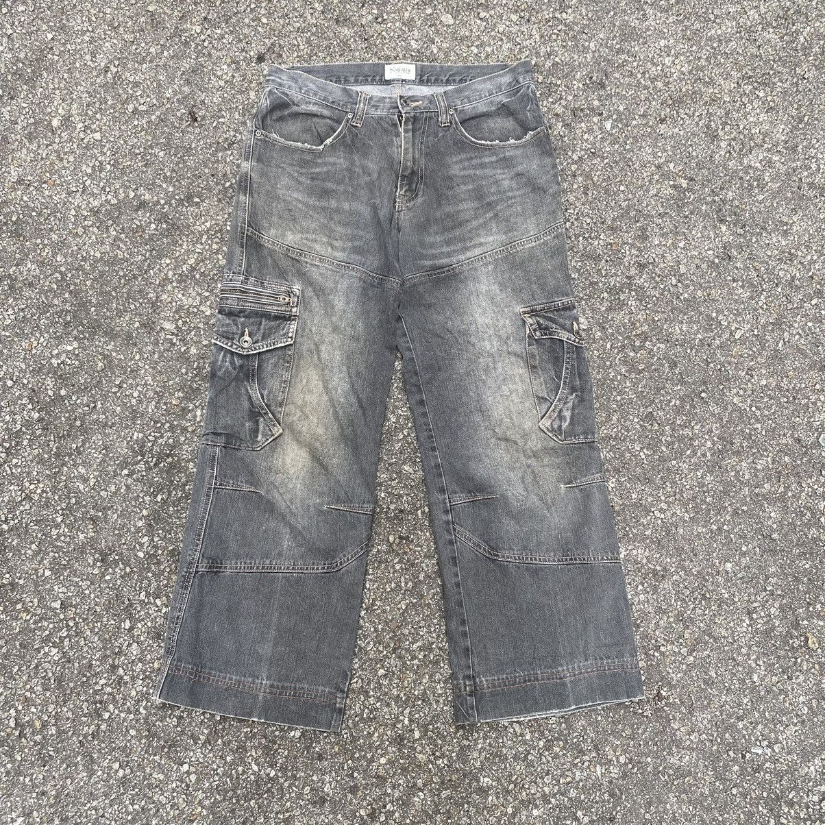 Japanese Brand Hiphop Y2k Nylaus Faded Baggy Cargo Pants Size US 32 / EU 48 - 1 Thumbnail