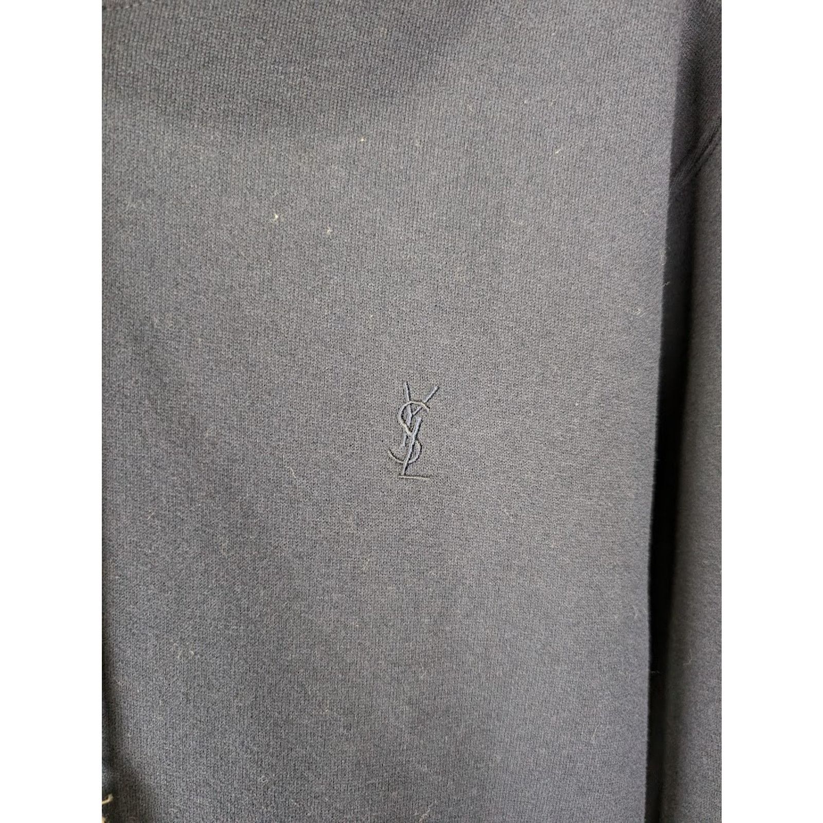 Saint Laurent Paris o1rshd1 Molleton Doux Gots Hoodie In Marine Size US S / EU 44-46 / 1 - 8 Thumbnail