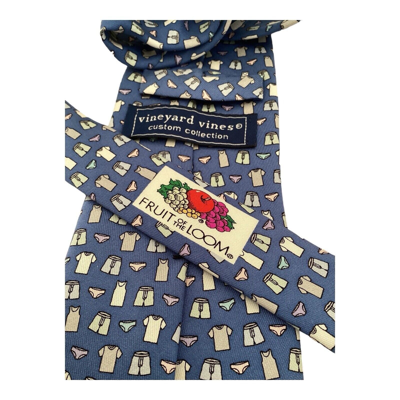 Vineyard Vines VINEYARD VINES Blue Fruit OF THE LOOM Underware Silk Tie H.M Size ONE SIZE - 5 Thumbnail