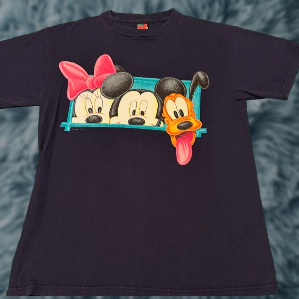 Disney VINTAGE Disney Mickey Mouse Friends Cartoon VTG Shirt Mens Size M Blue 90s Cartoon USA Minnie Pluto 1990-1999 Mens Size US M / EU 48-50 / 2 - 1 Thumbnail