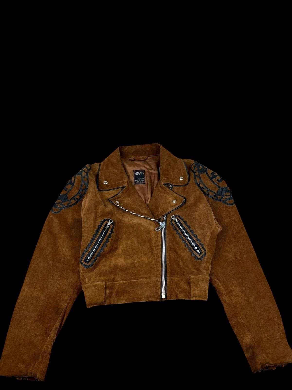 Jean Paul Gaultier JPG Suede brown jacket vest perfecto Size XS / US 0-2 / IT 36-38 - 3 Thumbnail