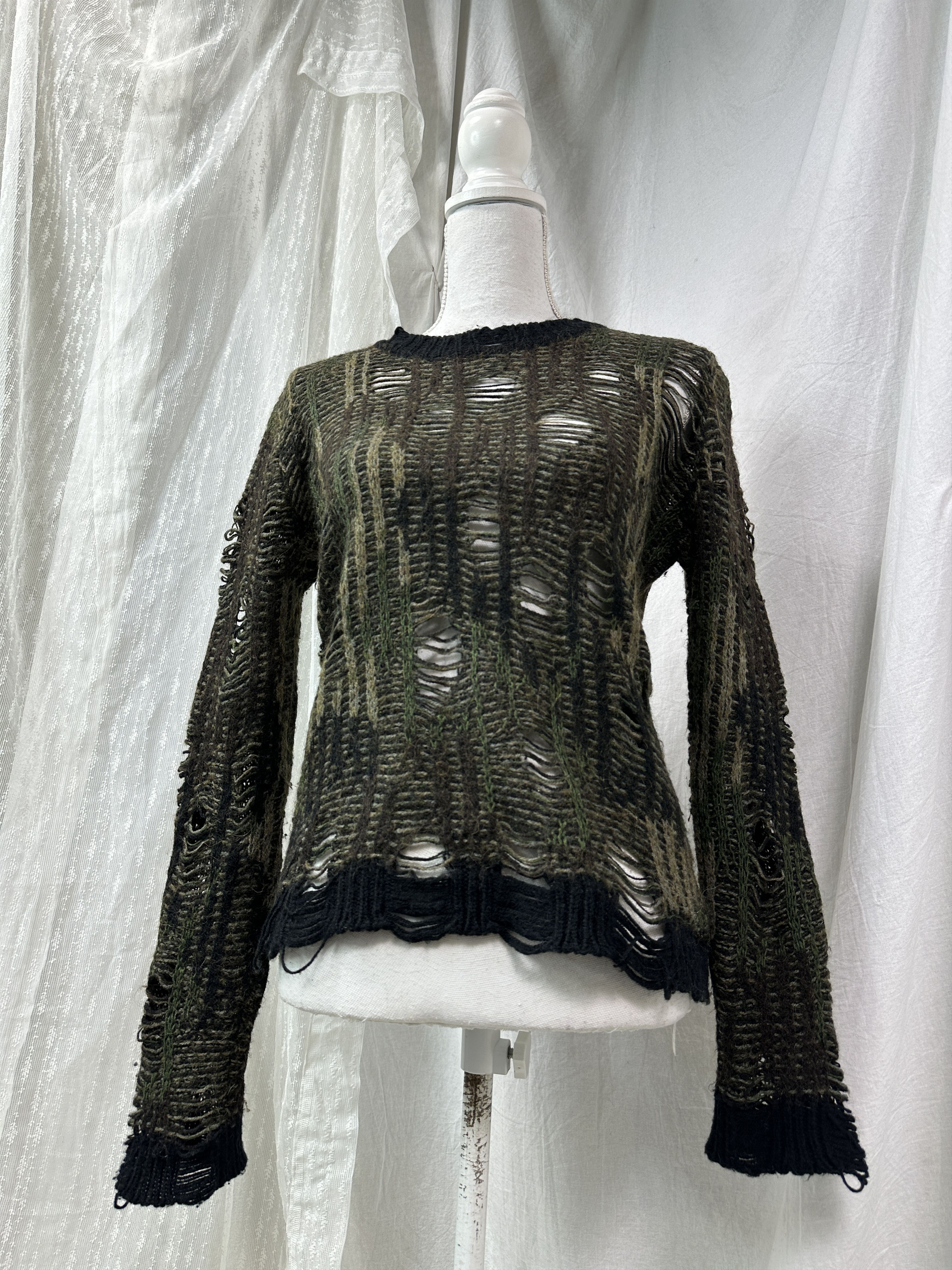 Diesel Vintage Avant Garde Grunge Diesel Distresses Sweater 00s Size S / US 4 / IT 40 - 1 Thumbnail