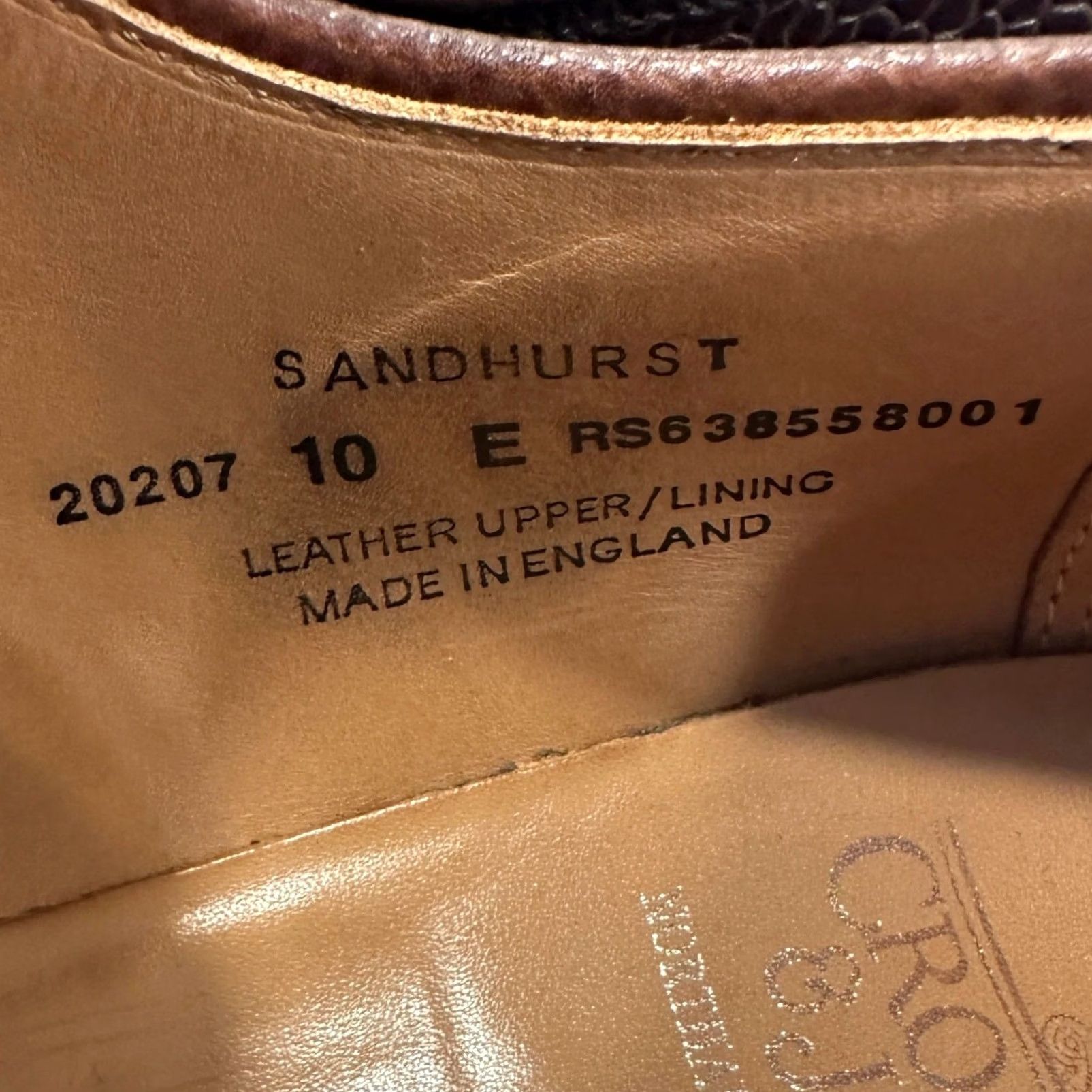 Crockett Jones Mens 10 E Brown Sandhurst Derby Shoes Vibram Roughout Suede Euc, Men's — image 4 of 6