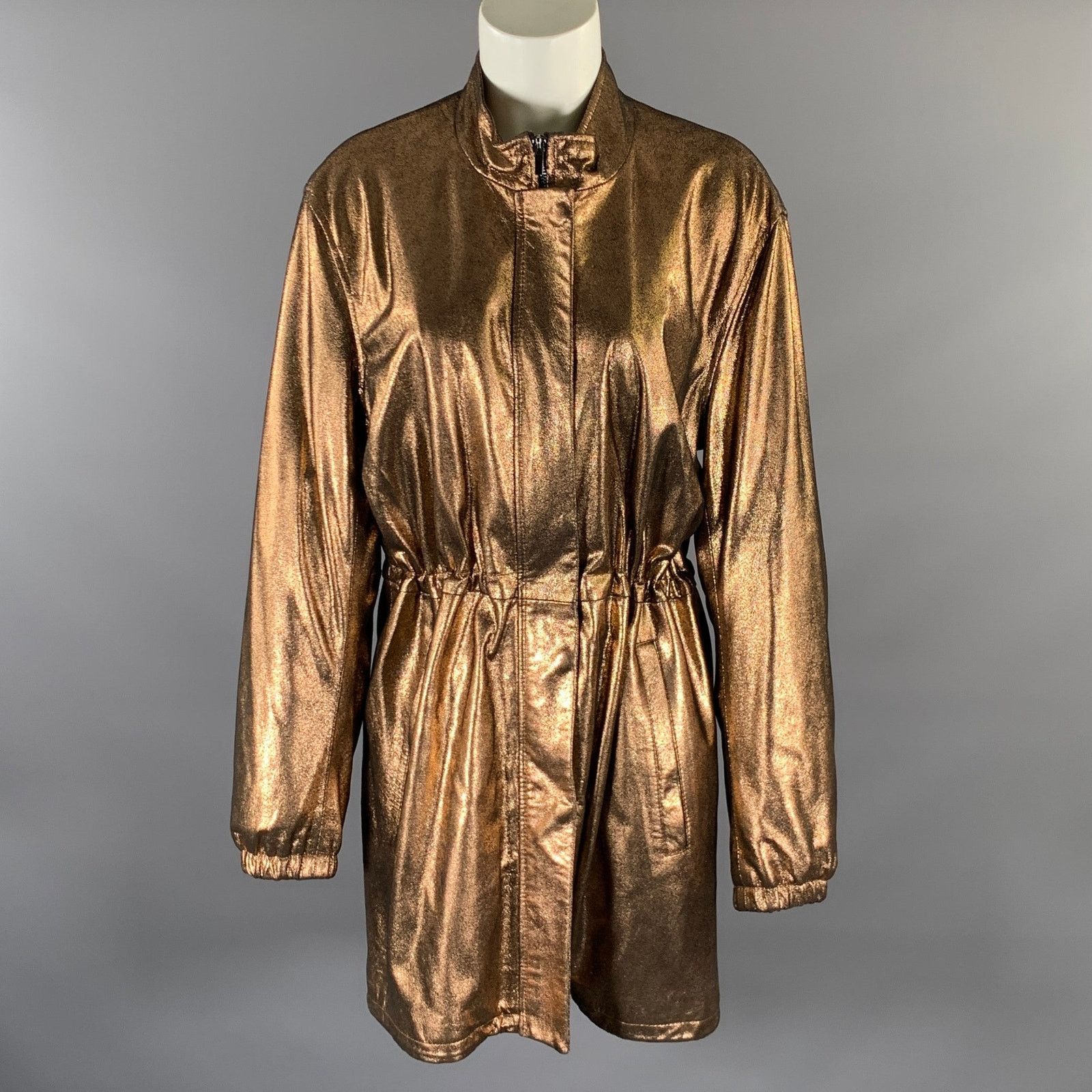 Neiman Marcus NEIMAN MARCUS Size M Copper Metallic Parka Jacket Size L / US 10 / IT 46 - 1 Thumbnail