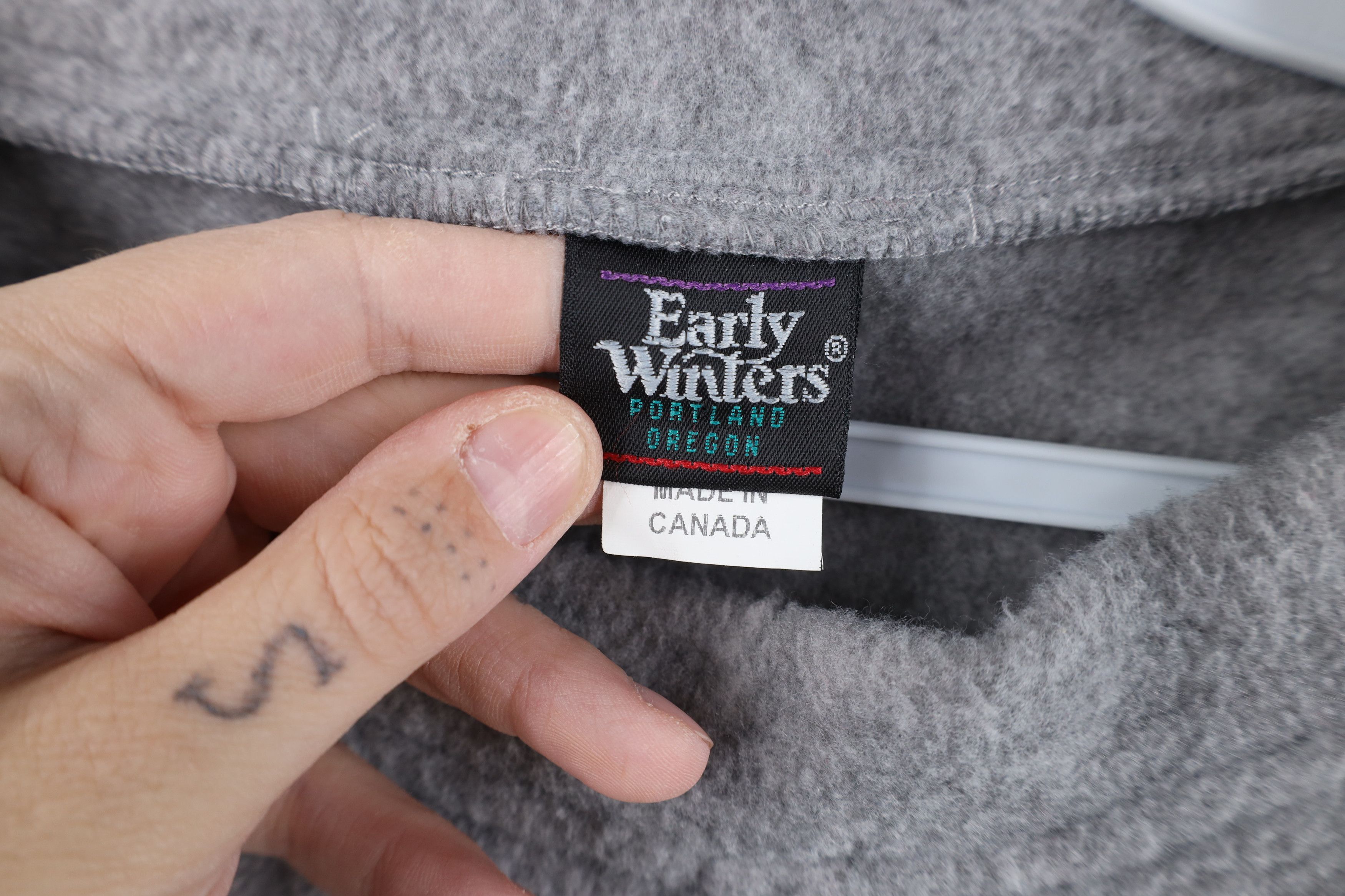 Vintage Vintage 90s Streetwear Fleece Crewneck Sweater Heather Gray Size US XL / EU 56 / 4 - 10 Thumbnail