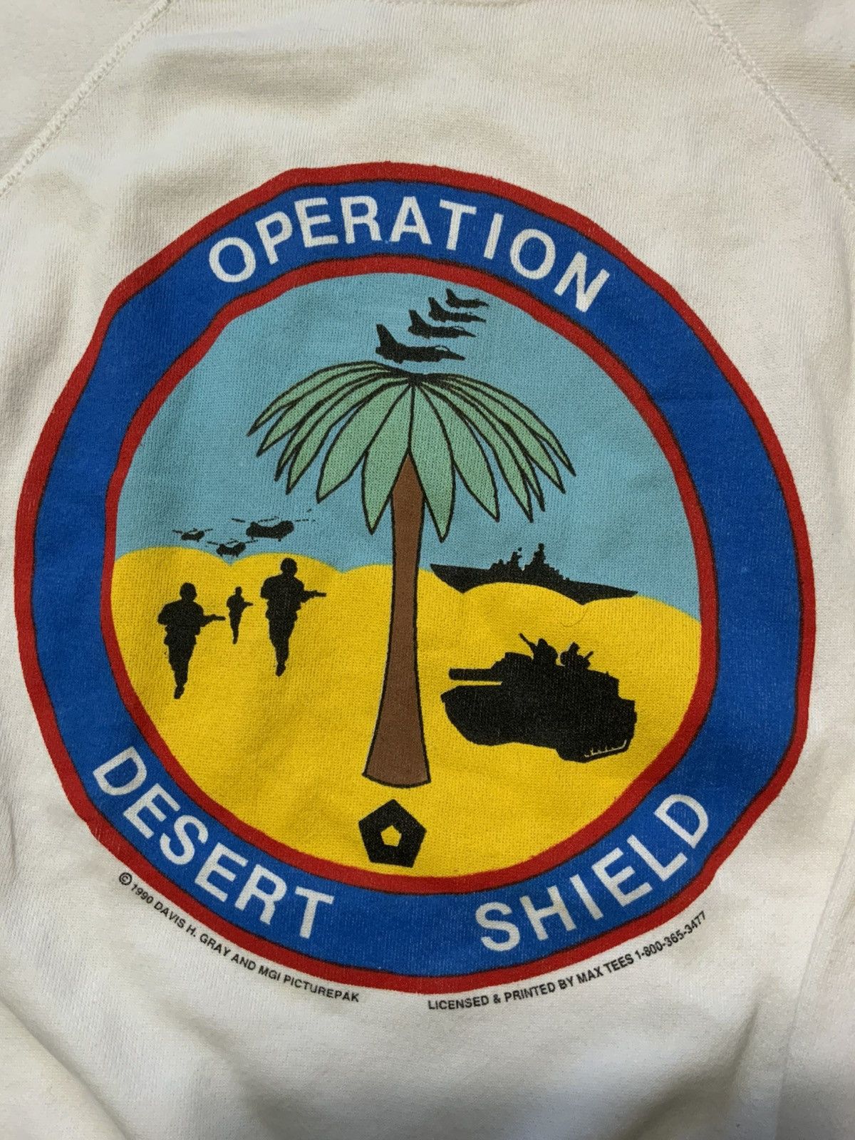 Vintage 1990 Operation Desert Storm Pursuit Peace Flags Sweatshirt Size US L / EU 52-54 / 3 - 6 Thumbnail