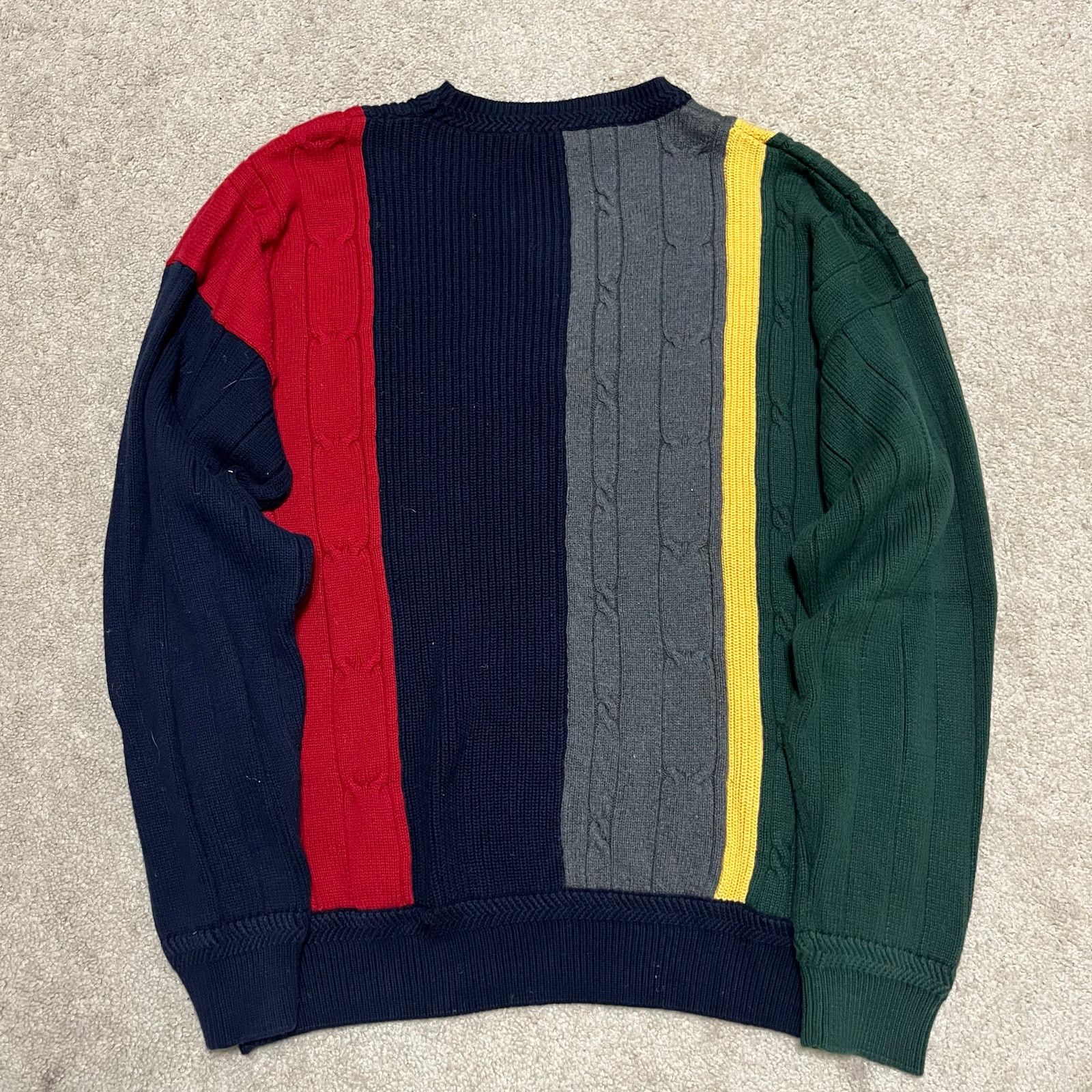 Nautica Vintage Nautica Navy/Red/Green/Yellow/Grey Cable Sweater XL Size US XL / EU 56 / 4 - 2 Thumbnail