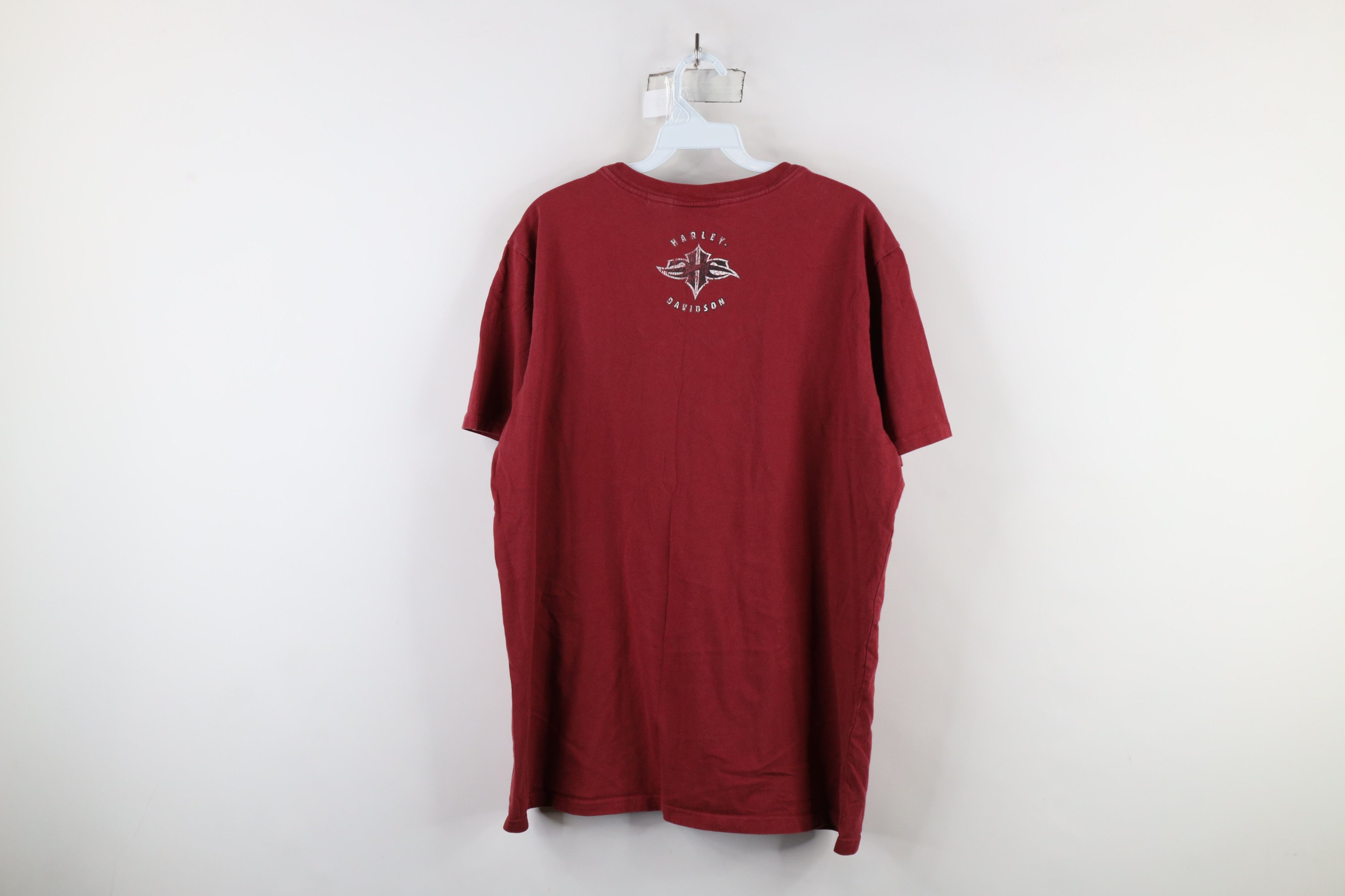 Harley Davidson × Vintage Vintage Y2K Harley Davidson Flames Pinup Girl T-Shirt Red Size US XL / EU 56 / 4 - 12 Thumbnail
