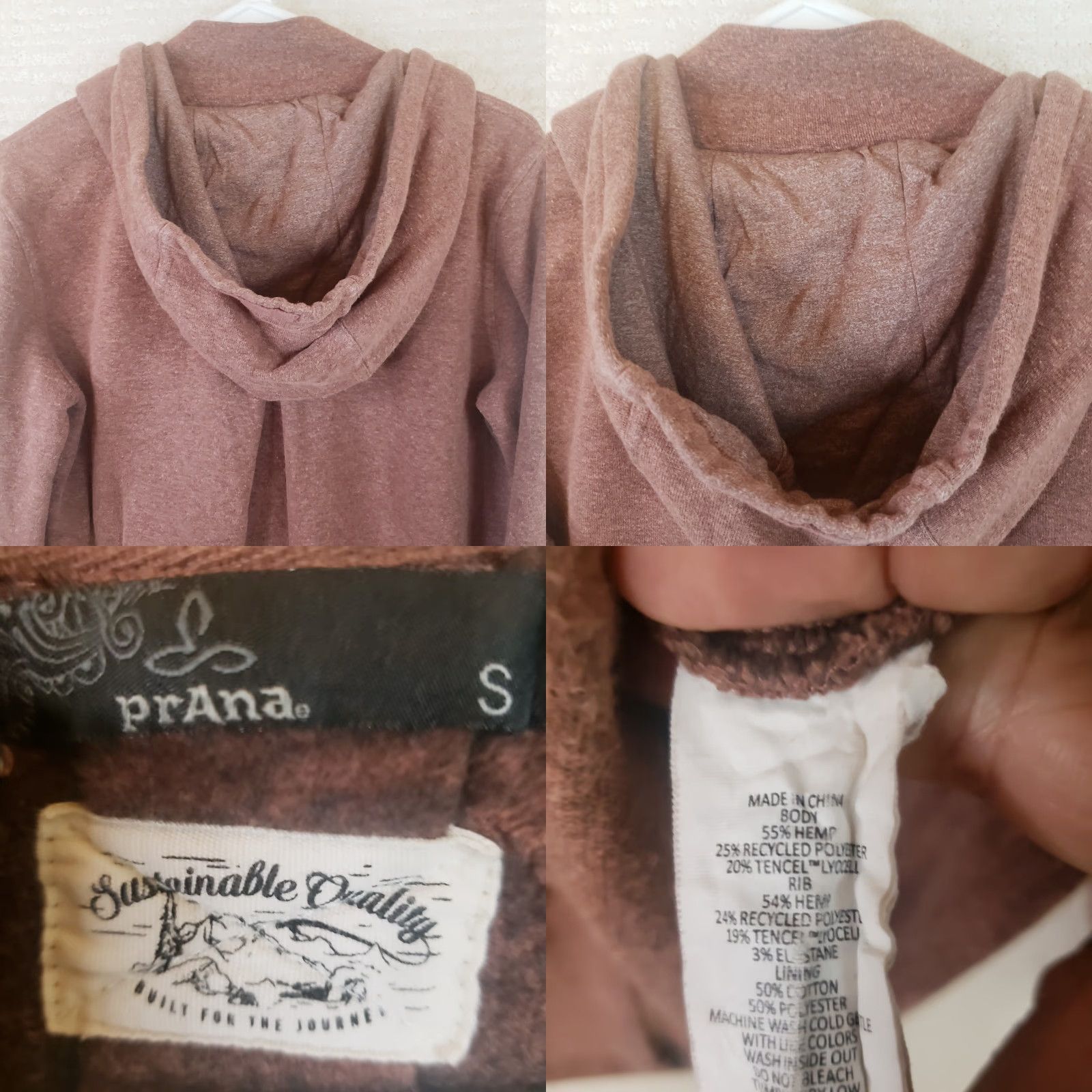 Prana prAna Women's Full Zip Hoodie Pink S Pockets Hooded Drawstring Lightweight Breathable Hiking Yoga Activewear Logo Yellow? Size S / US 4 / IT 40 - 9 Thumbnail