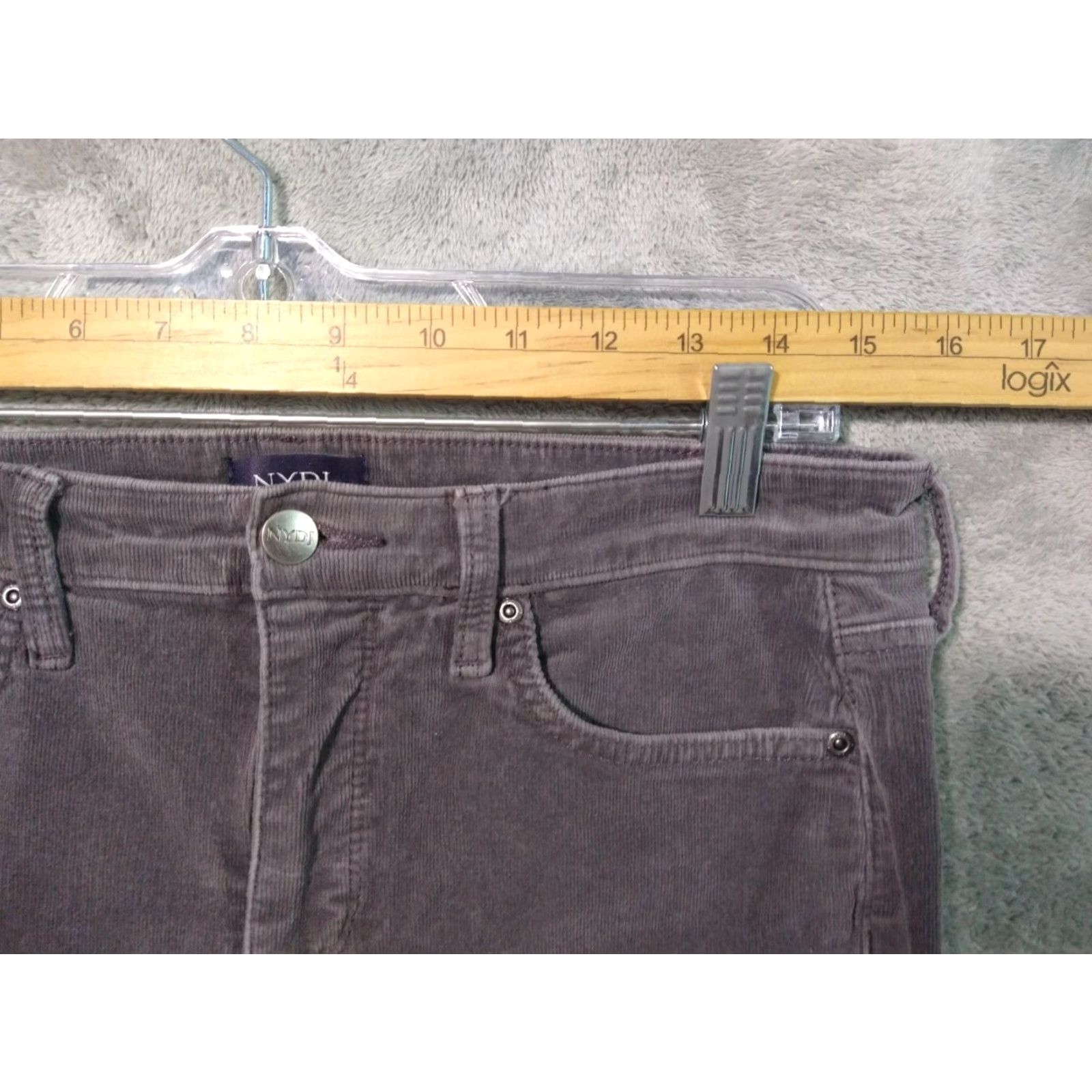 NYDJ NYDJ Pants Womens 6 Gray Corduroy Mid Rise Stretch Girlfriend Chino Size 28" / US 6 / IT 42 - 3 Thumbnail