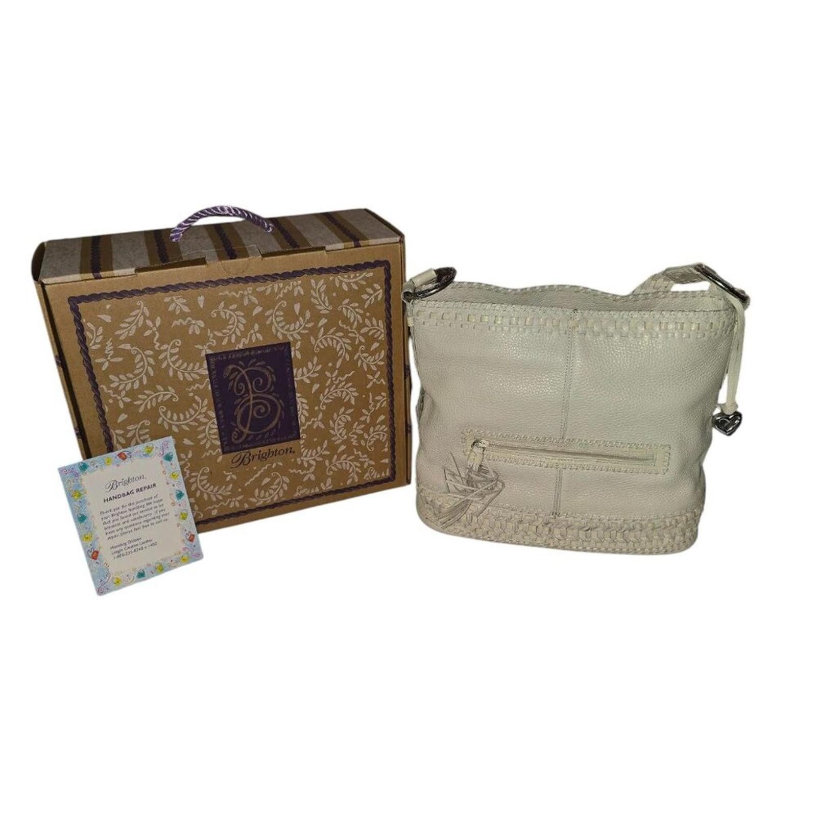 Brighton Brighton Pebbled Leather Hobo Bag Woven Trim Dust Bag & Box Size ONE SIZE - 1 Thumbnail