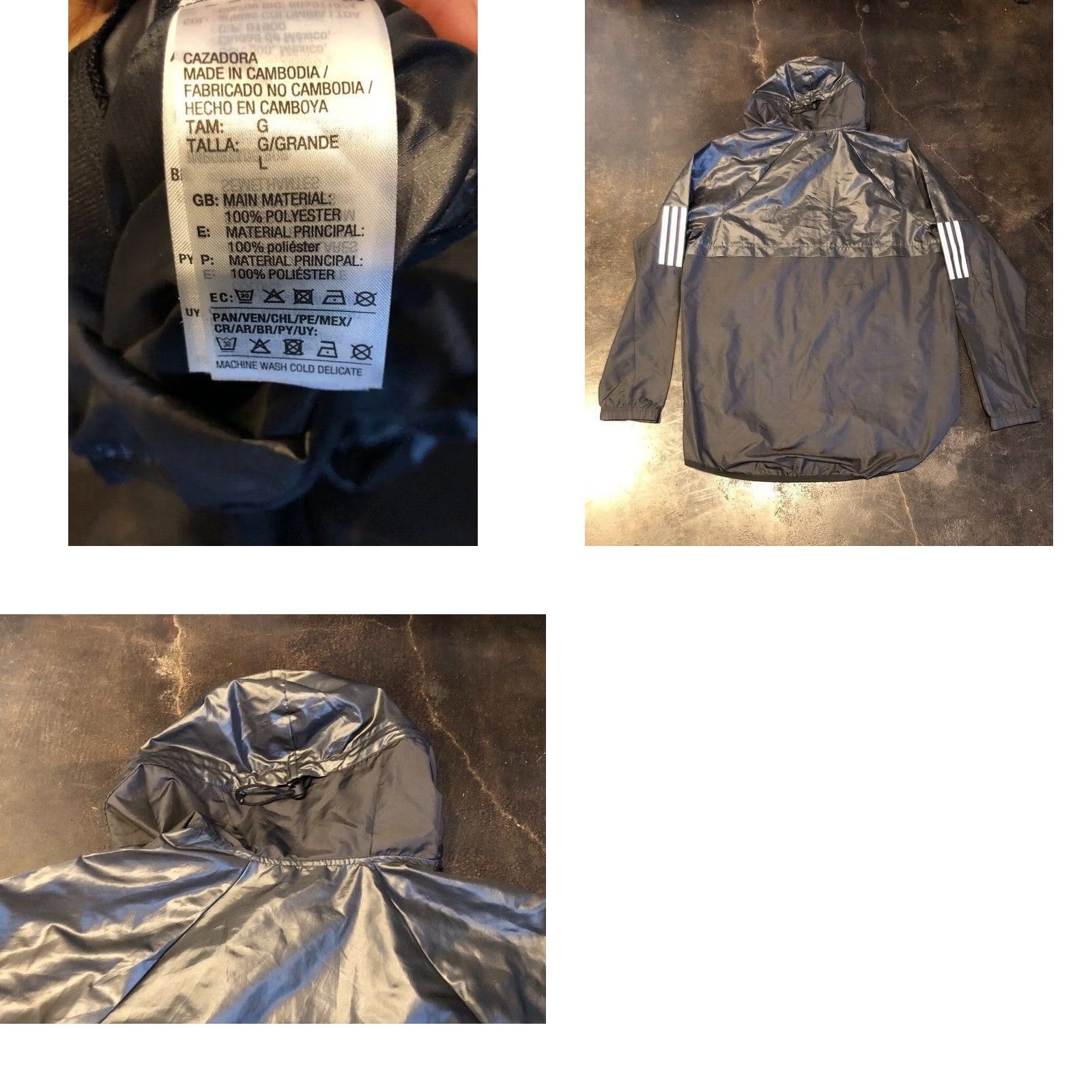 Adidas Adidas Windbreaker Full Zip Training Hooded Jacket Mens Size Large Black Size US L / EU 52-54 / 3 - 8 Thumbnail
