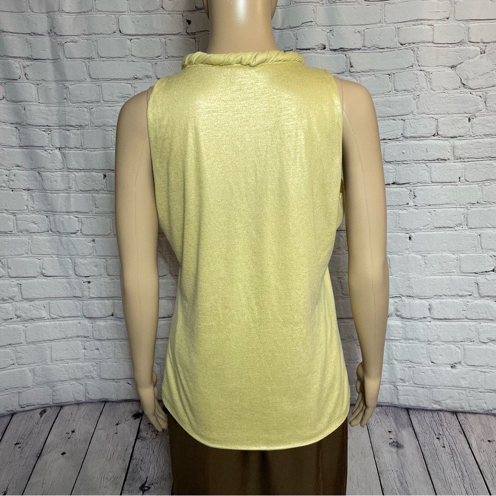 Anne Klein Anne Klein Viscose Blend Sleeveless Yellow Metallic Top Siz Size M / US 6-8 / IT 42-44 - 4 Thumbnail