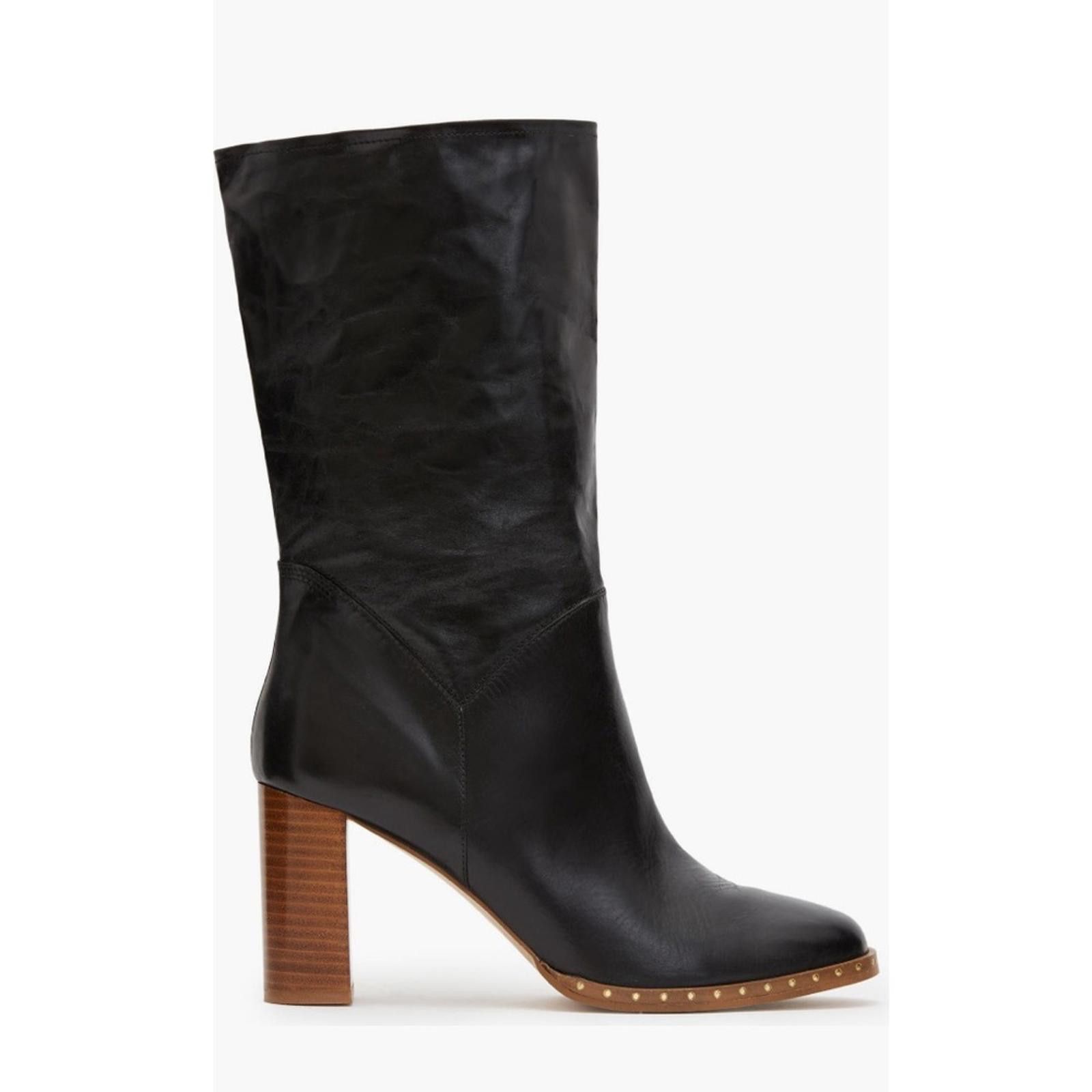 Allsaints All Saints Mille Block Heel Shoes Boots In Black, Size Eu 37 Us 7, Women's