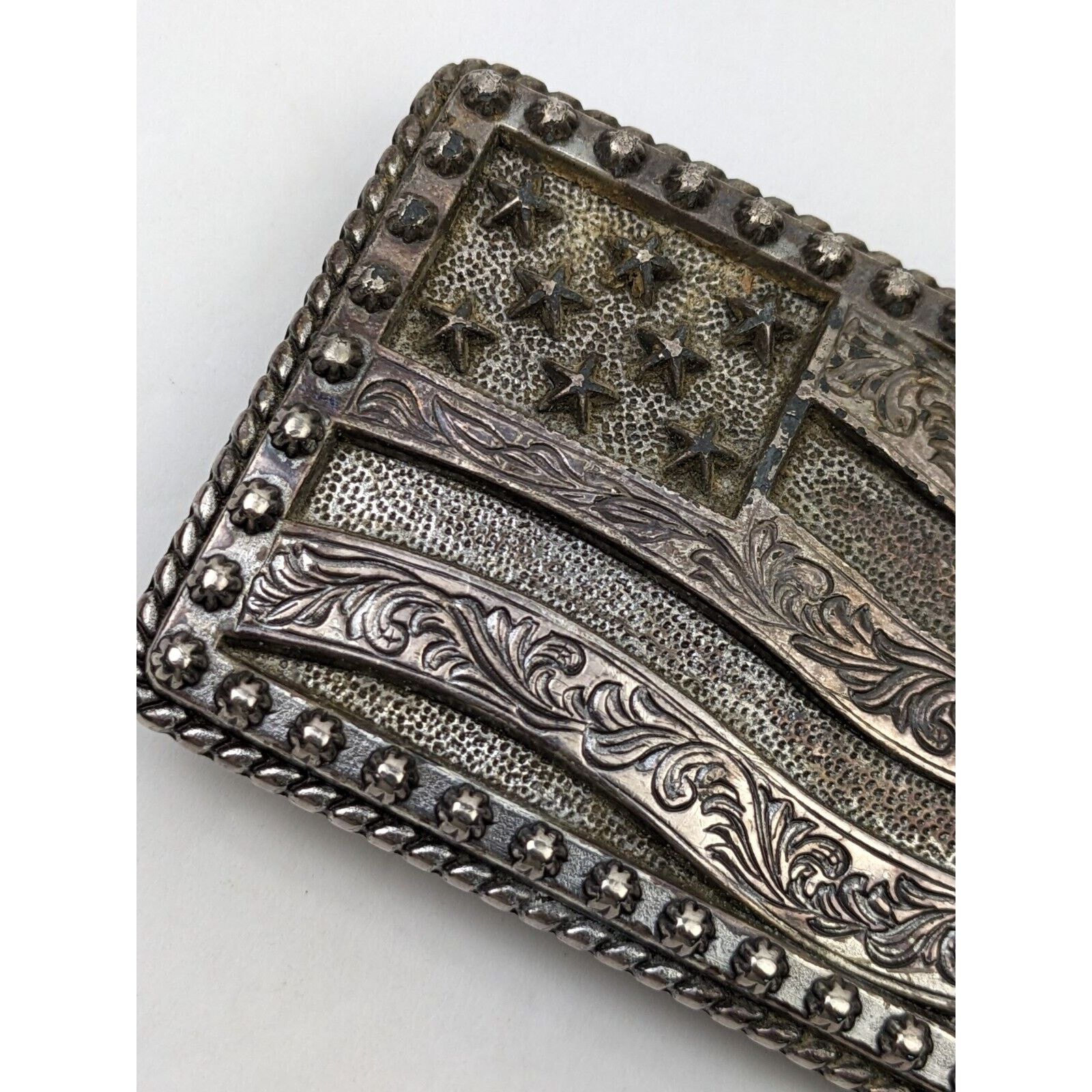 Justin Vtg Justin Flying High American Flag Belt Buckle Western USA Size ONE SIZE - 2 Thumbnail