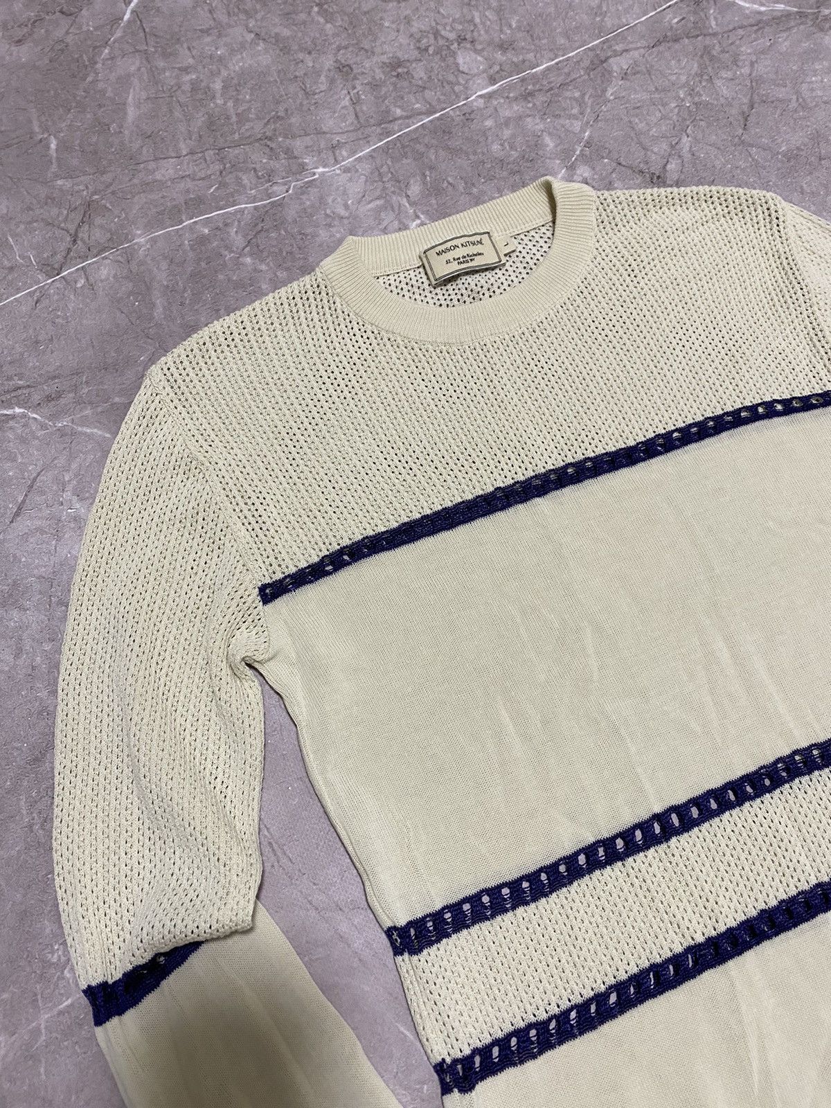 Maison Kitsune Rare Maison Kitsune Viscose White Sweatshirt Made in Italy Size L / US 10 / IT 46 - 3 Thumbnail