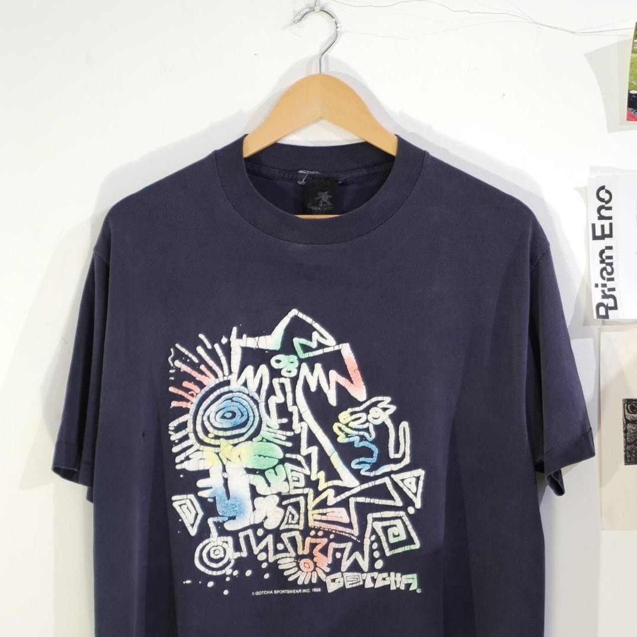 Gotcha × Vintage Vintage 80s Gotcha T-Shirt - Single Stitch Made in USA Size US L / EU 52-54 / 3 - 4 Thumbnail