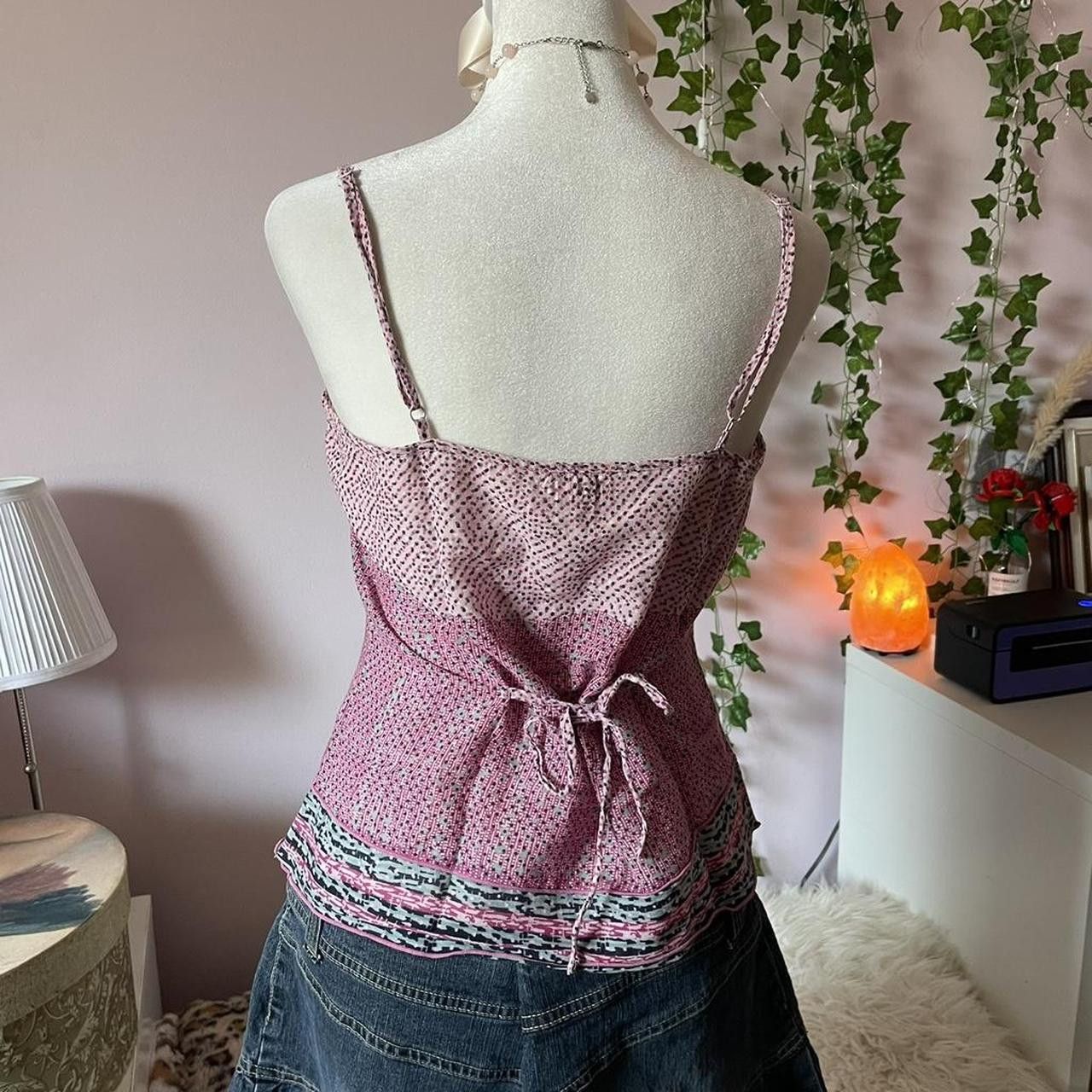 American Eagle Outfitters 2000s American Eagle pink printed tank top Size M / US 6-8 / IT 42-44 - 4 Thumbnail