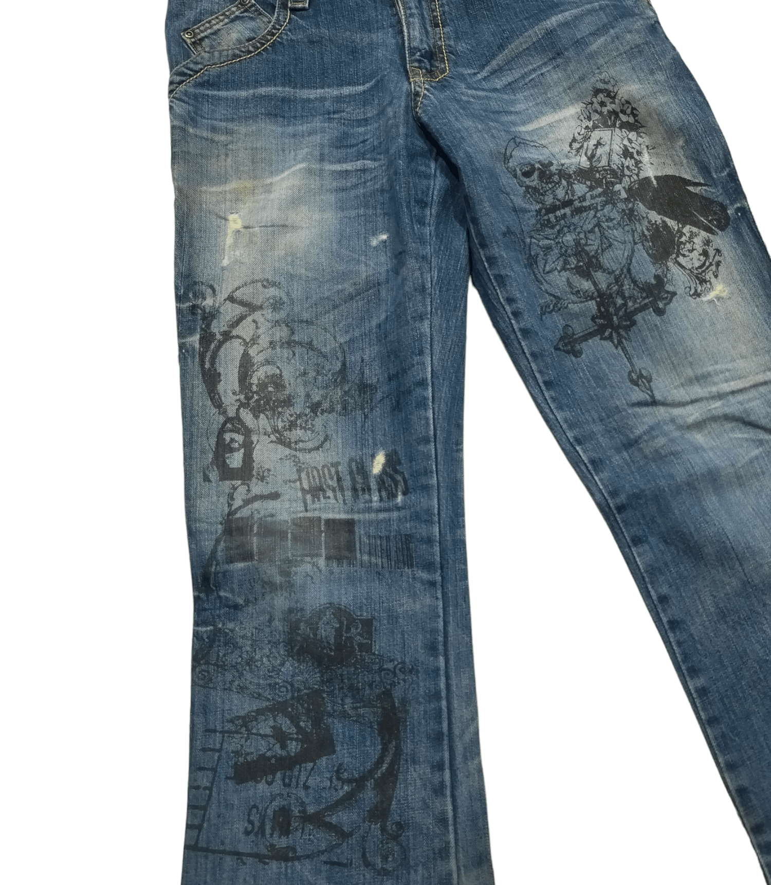 Hysteric Glamour × If Six Was Nine × semanticdesign 🔥FLARE JEANS SEMANTIC DESIGN DISTRESSED DENIM PANTS FADED Size 31" - 5 Thumbnail