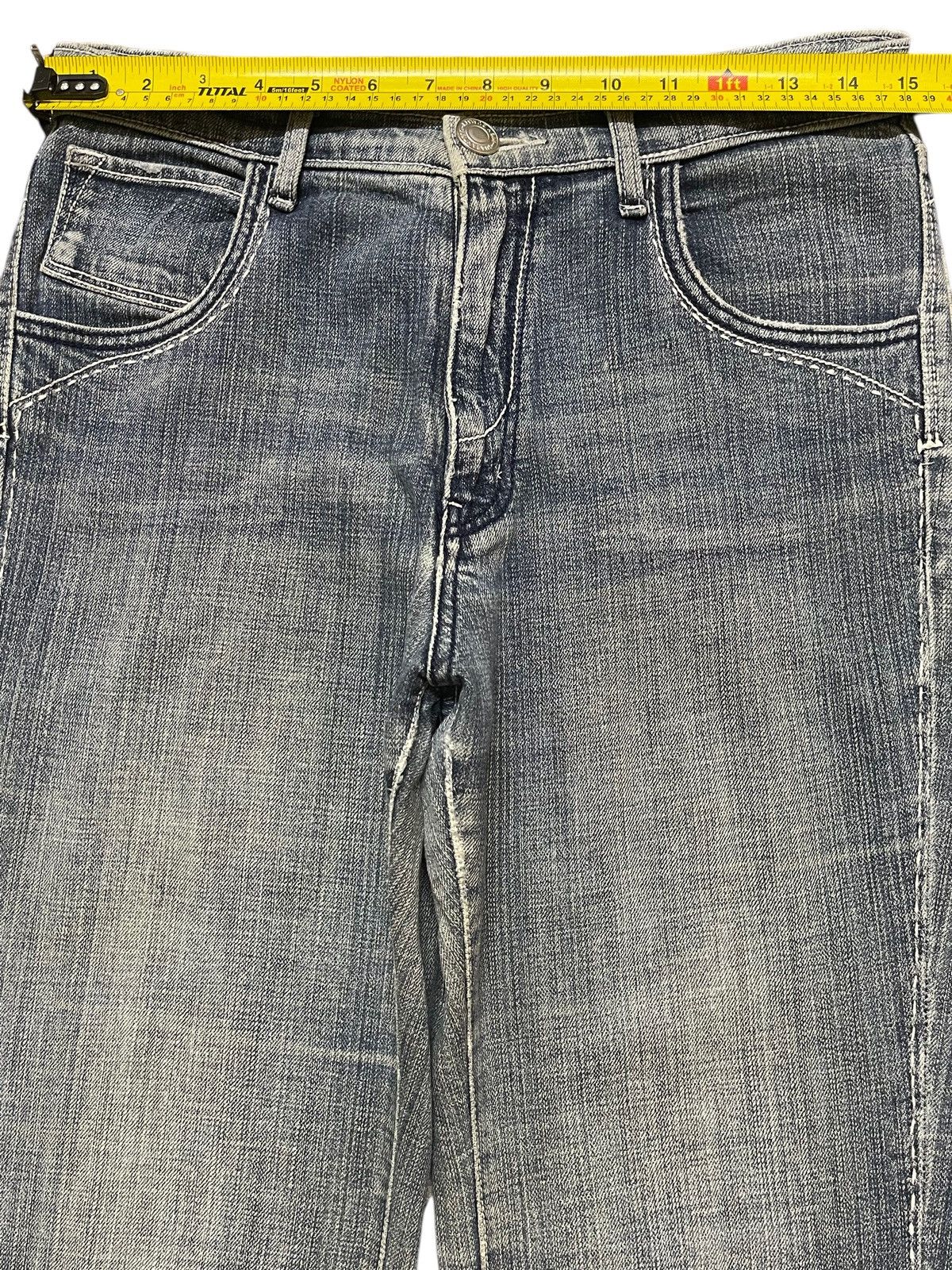 Hysteric Glamour Vintage Japanese Brand Blue Faded Wash Flared Wide Leg Jeans Size US 29 - 11 Thumbnail