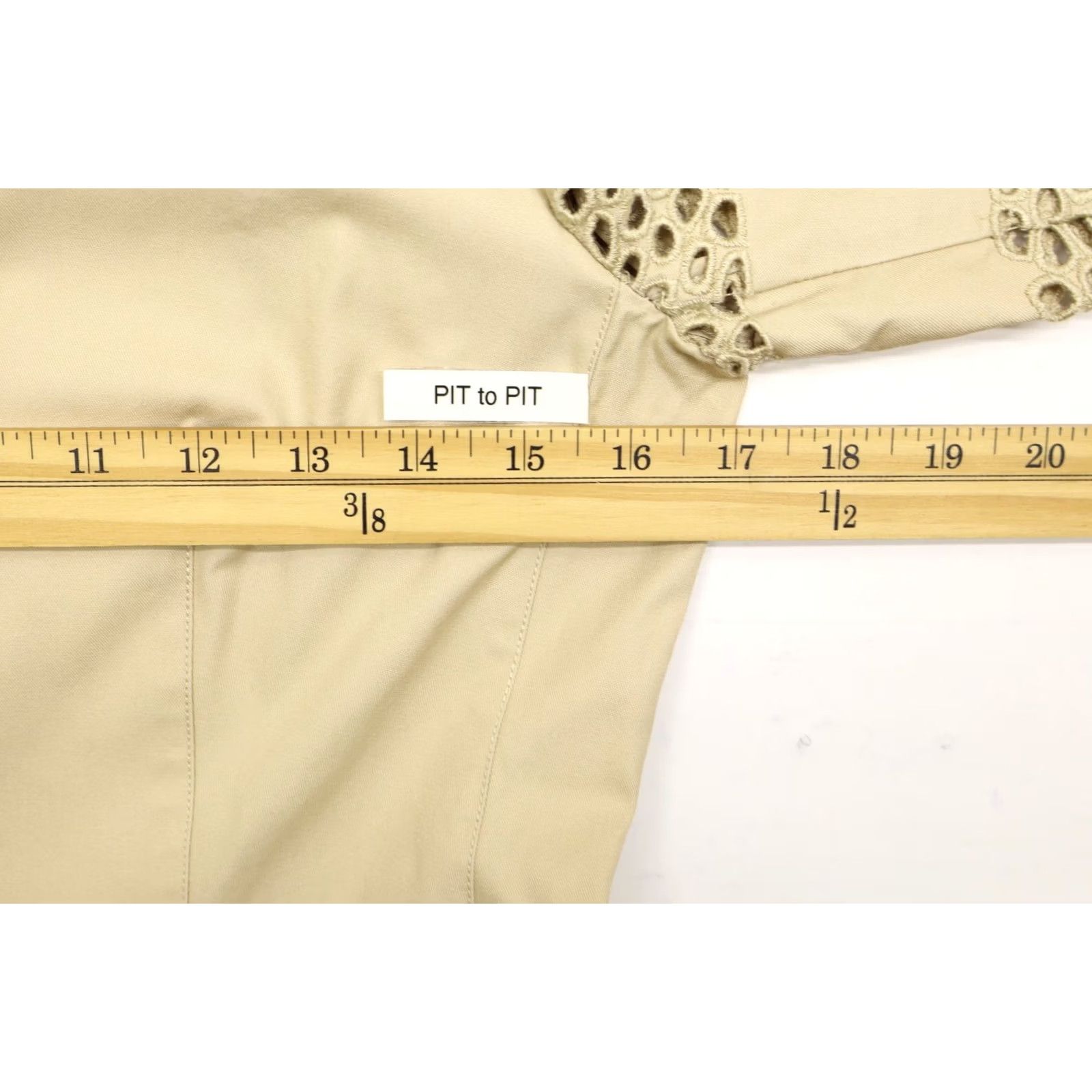 Escada Escada Women's Beige Eyelet Sleeve Lightweight Blazer Summer Sz 34 US S Size S / US 4 / IT 40 - 4 Thumbnail
